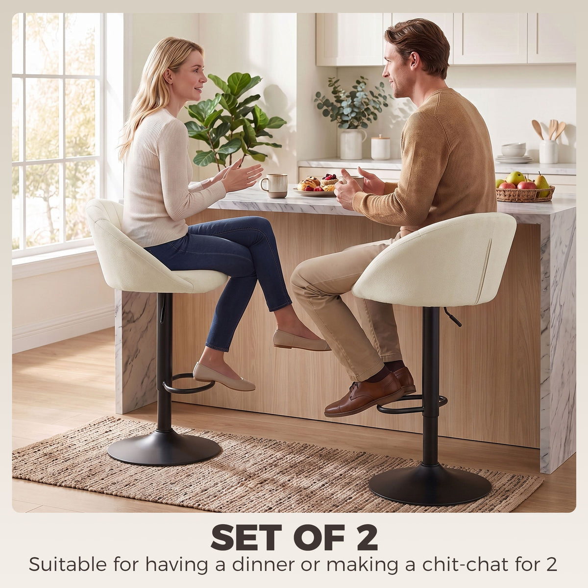 HOMCOM stool counter backs
