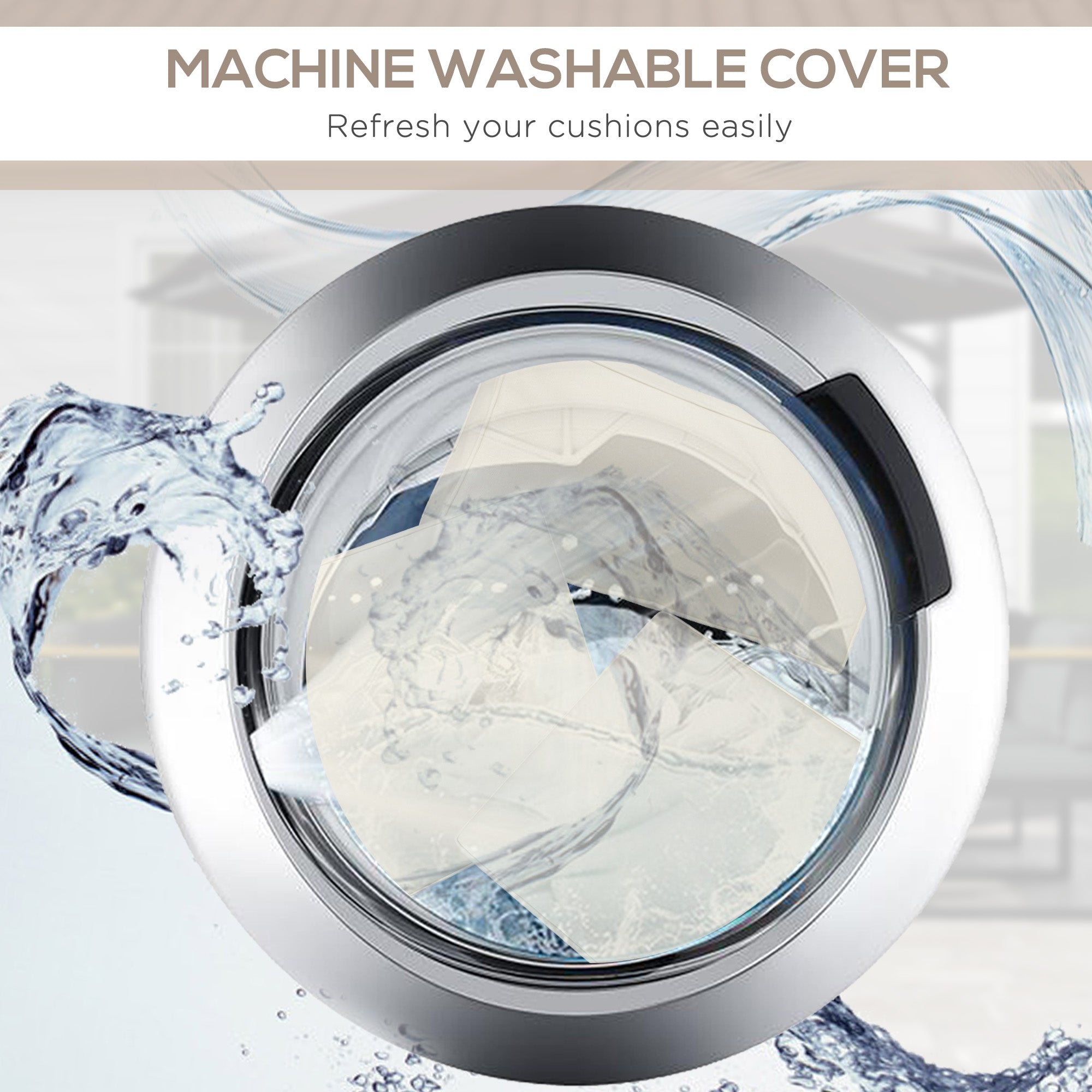 Outsunny Set of 14 Dining Set Cushions - Cream