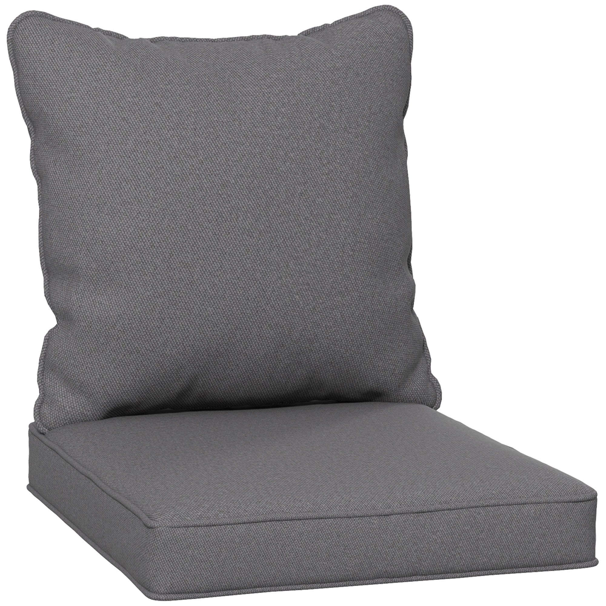 Outsunny Seat and Back Padded Cushion Set, CUSHION ONLY - Charcoal Grey