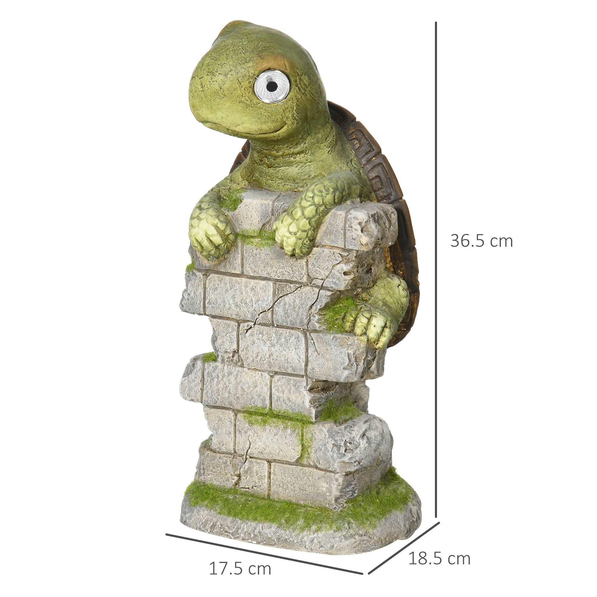 Outsunny Vivid Tortoise Art Sculpture with Solar LED Light, Colourful Garden Statue, Outdoor Ornament Home Decoration for Porch, Deck, Grass - North Peak Garden Furniture