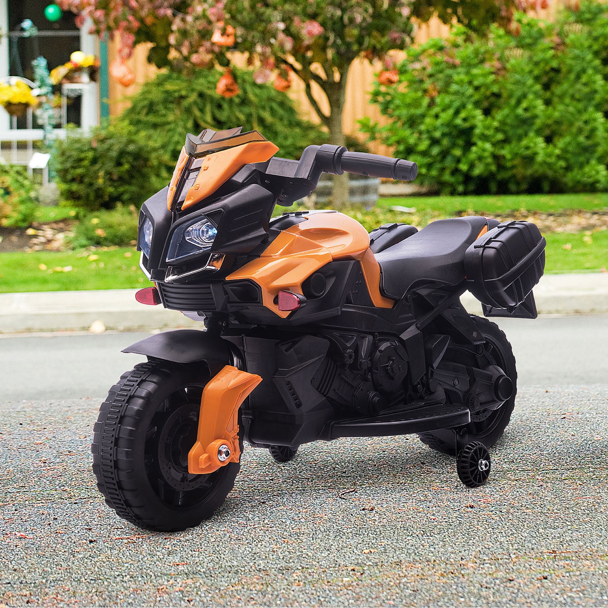 HOMCOM Kids Electric Motorbike 6V Ride on Motorcycle Vehicle w/ Lights Horn Sounds for 1.5-4 Years Old Orange