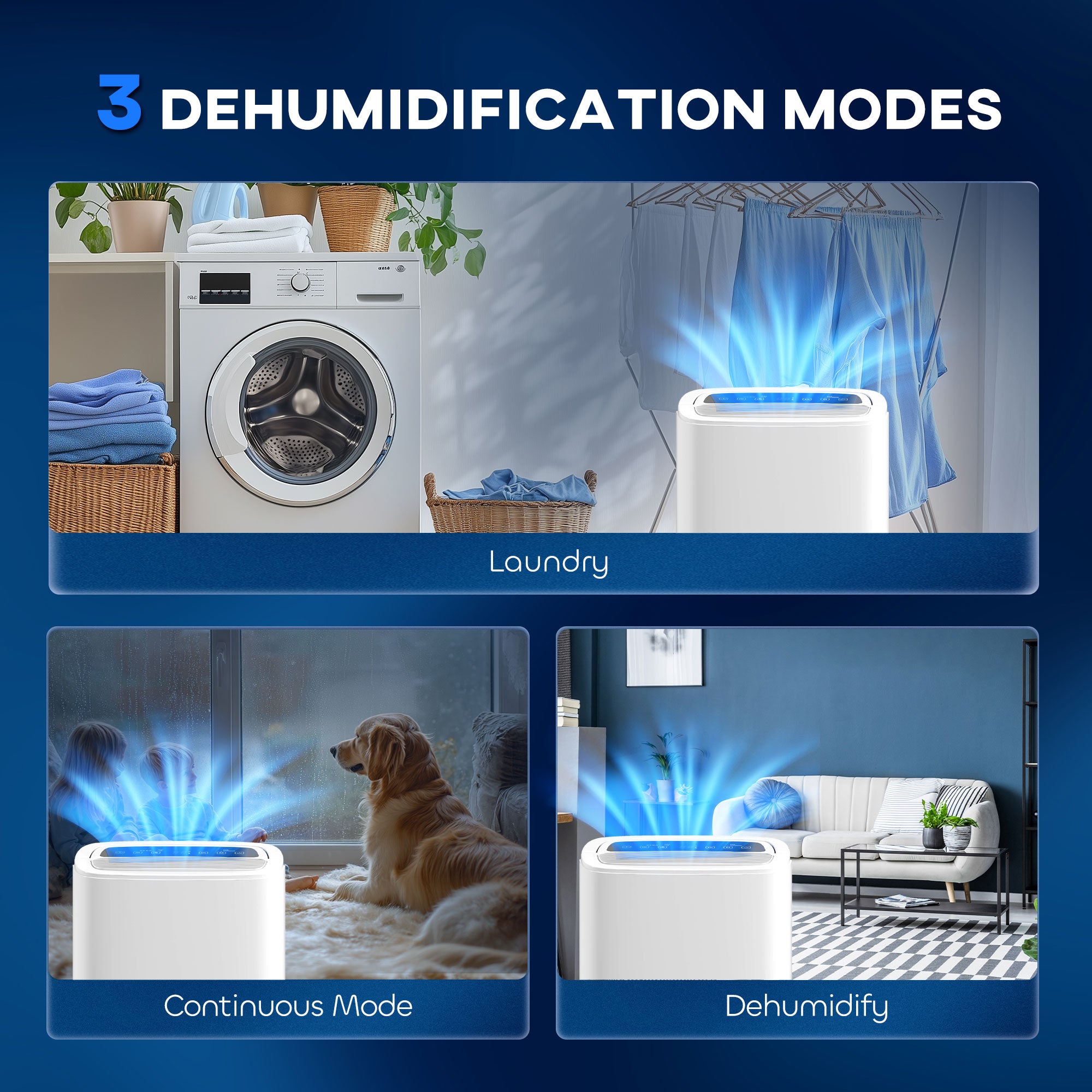 HOMCOM 20L Dehumidifier, with Touch Control - White - North Peak Garden Furniture