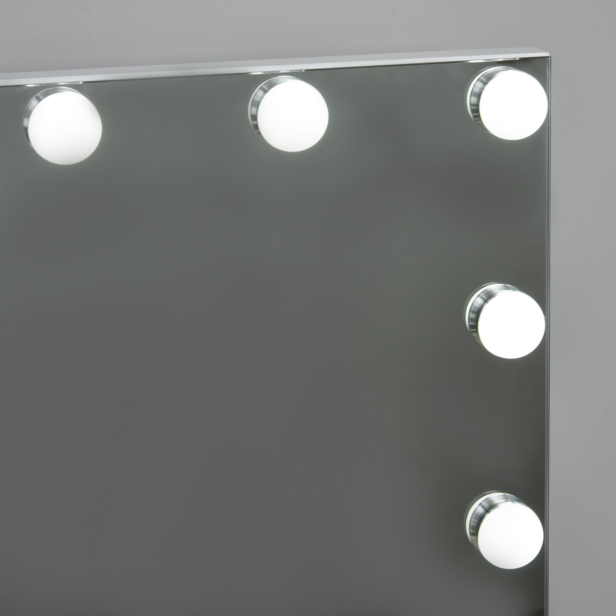 HOMCOM Hollywood Mirror with Lights for Makeup Dressing Table, Lighted Vanity Mirror with 12 Dimmable LED Bulbs and USB Plug in Power Supply, White - North Peak Garden Furniture