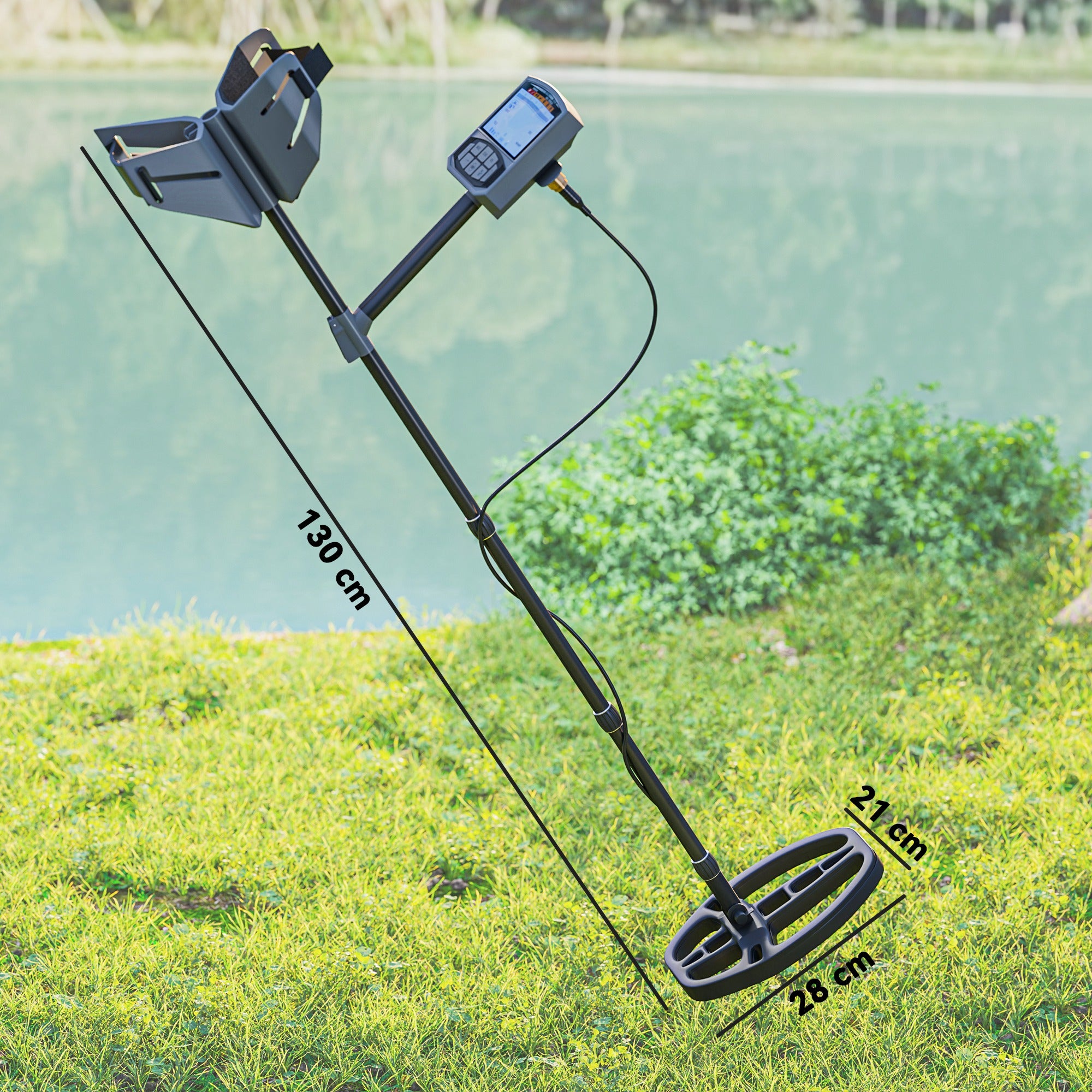 Outsunny Metal Detector for Adults and Beginners, Gold Detector with Higher Accuracy IP68 Waterproof Coil, 5 Professional Modes with Pinpoint & Memory Mode, Bigger Backlit LCD Display with DSP Chip - North Peak Garden Furniture