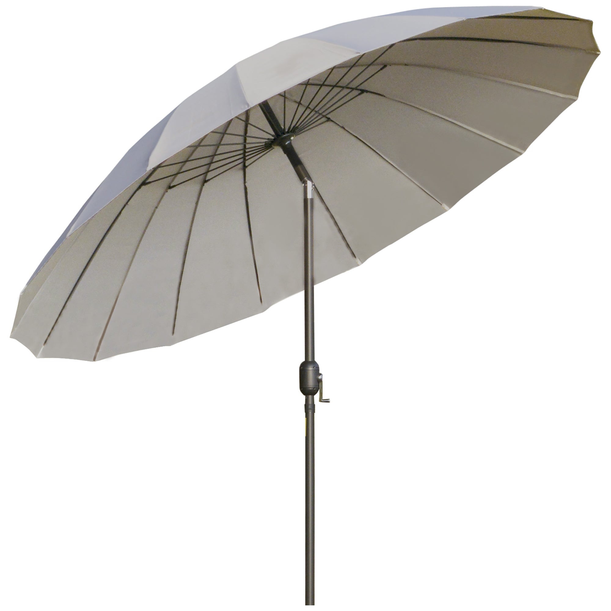 Outsunny 2.5m Tilting Parasol, with Pleated Canopy - Light Grey - North Peak Garden Furniture