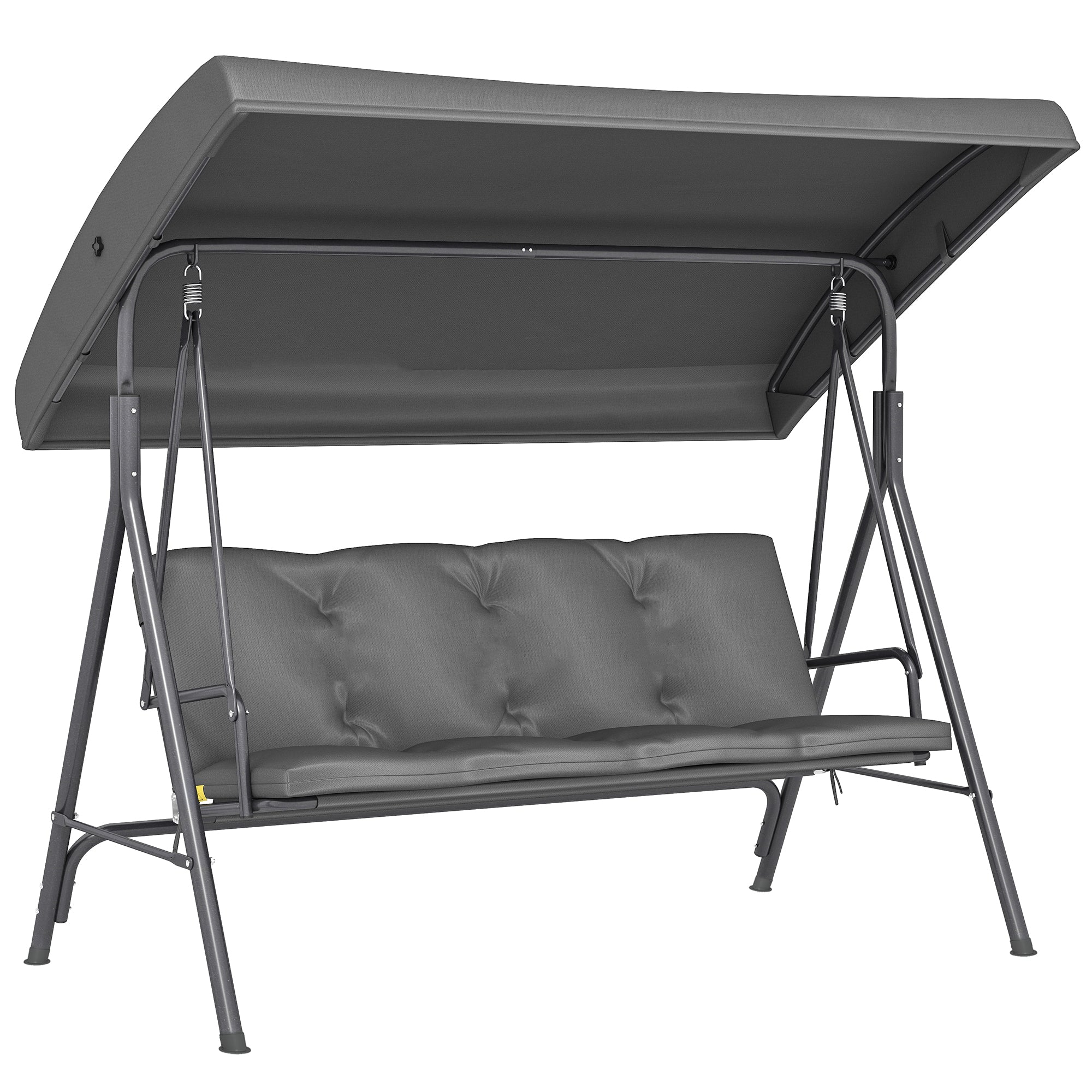 Outsunny Three-Seater Garden Swing Seat - Dark Grey