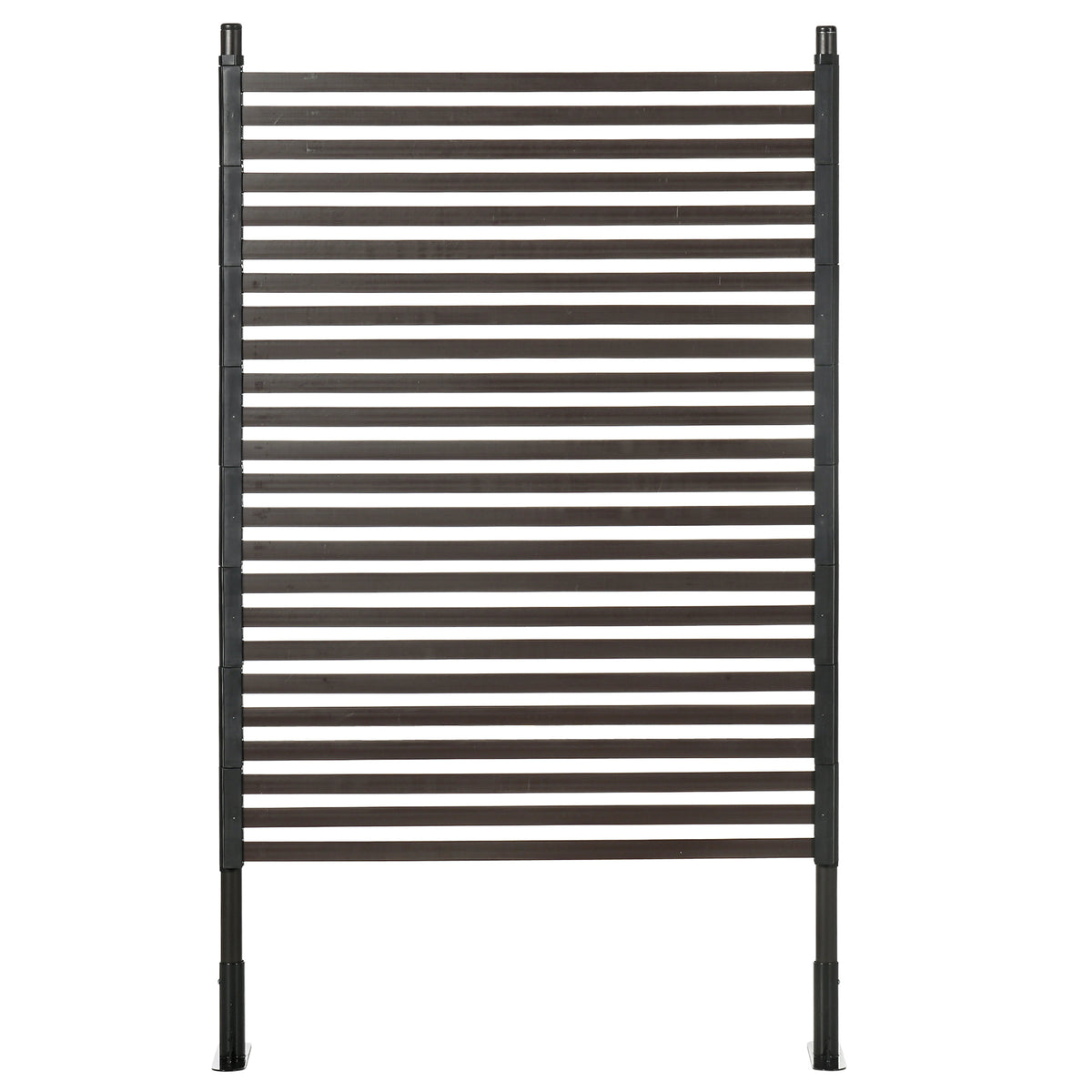 Outsunny Garden Fence with 2 Standing Ways for Hard & Soft Ground, Decorative Outdoor Divider, Animal Barrier Fence, Brown