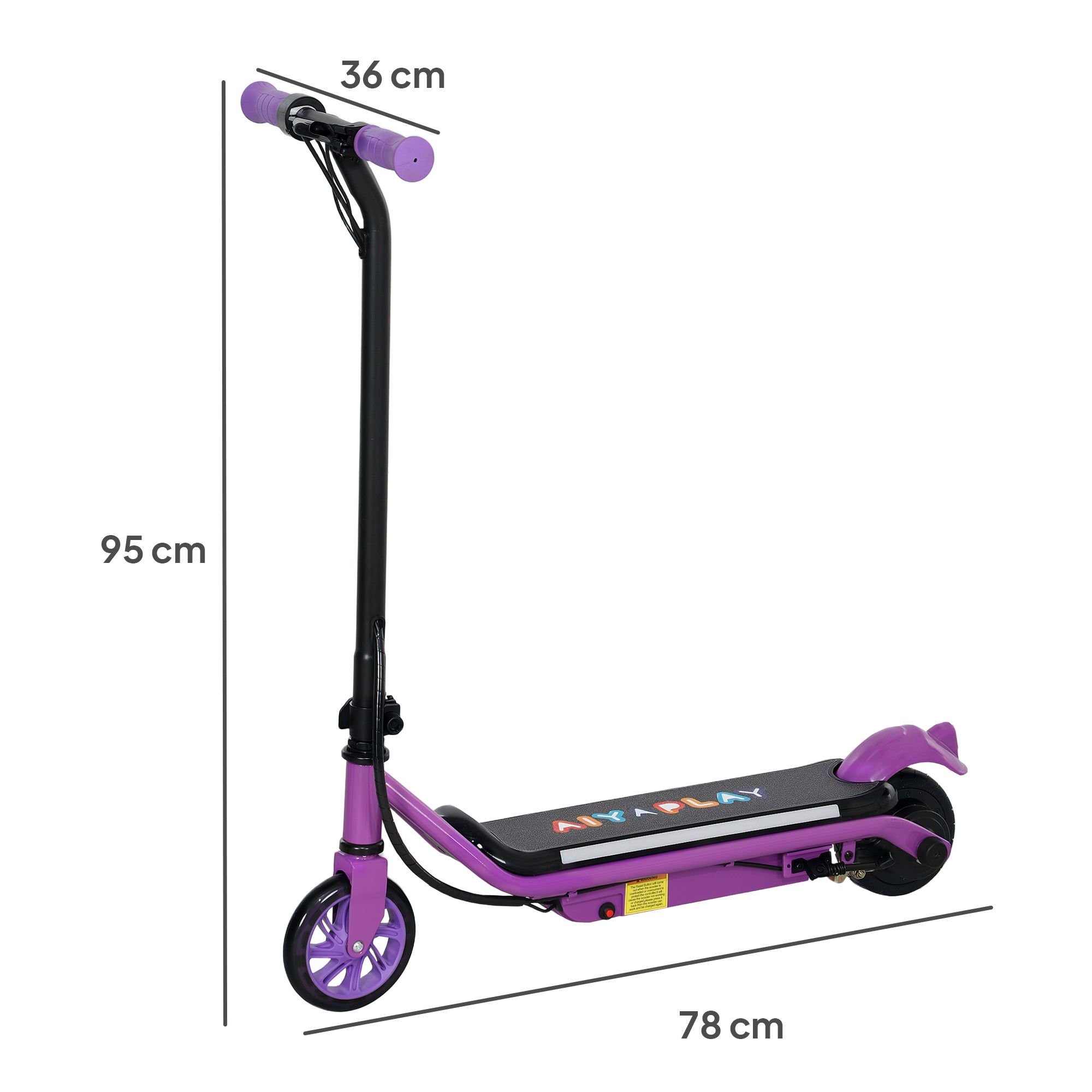 AIYAPLAY Electric Scooter for Kids Ages 6-14, with Dual Brakes, Flash Wheel and Colourful Light, Kids Electric Scooter E Scooter, Up to 12 KM/H & 10 KM, Purple - North Peak Garden Furniture