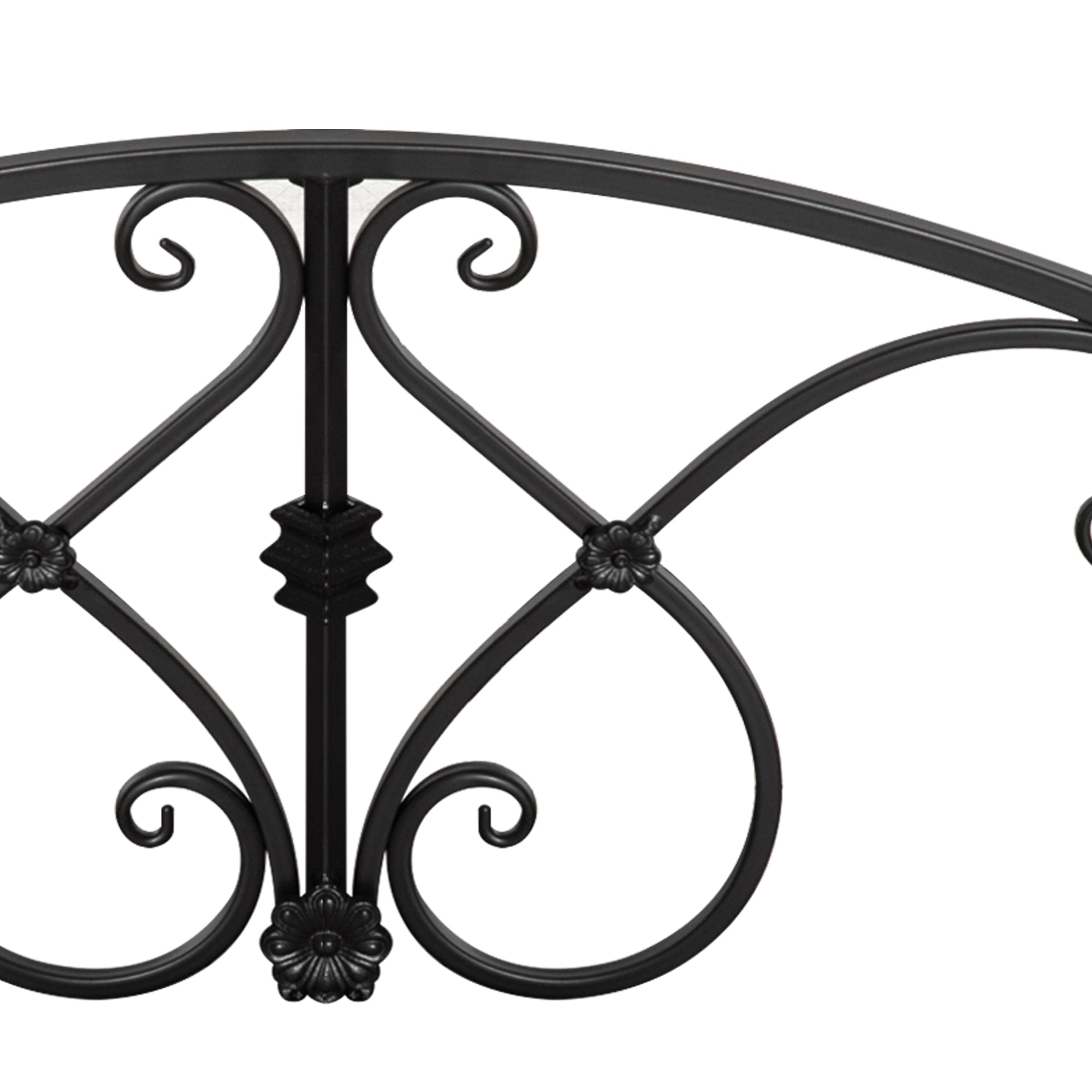 Outsunny 102L x 48W x 49H Classic Metal Garden Bridge with Safety Railings Arc Footbridge Decorative Pond Bridge for Backyard Creek Stream, Black - North Peak Garden Furniture