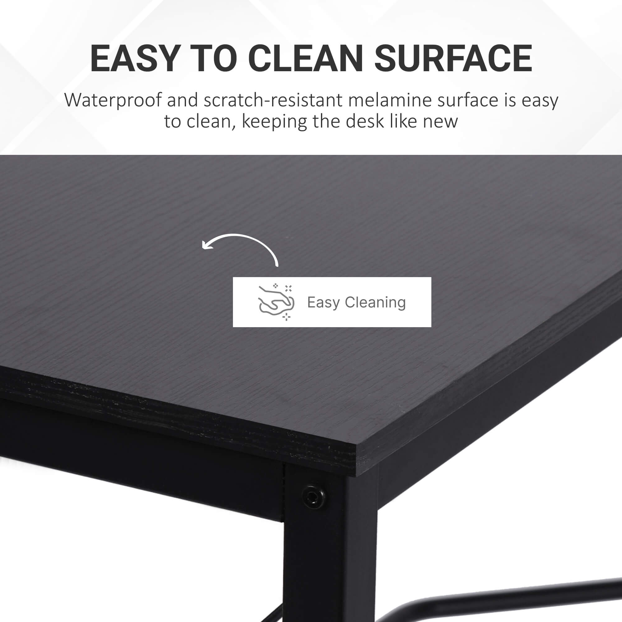 HOMCOM L-Shaped Corner Desk, Computer Desk for Home Office, Space-Saving Study Workstation, Easy to Assemble, 150 x 150 x 76cm, Black - North Peak Garden Furniture