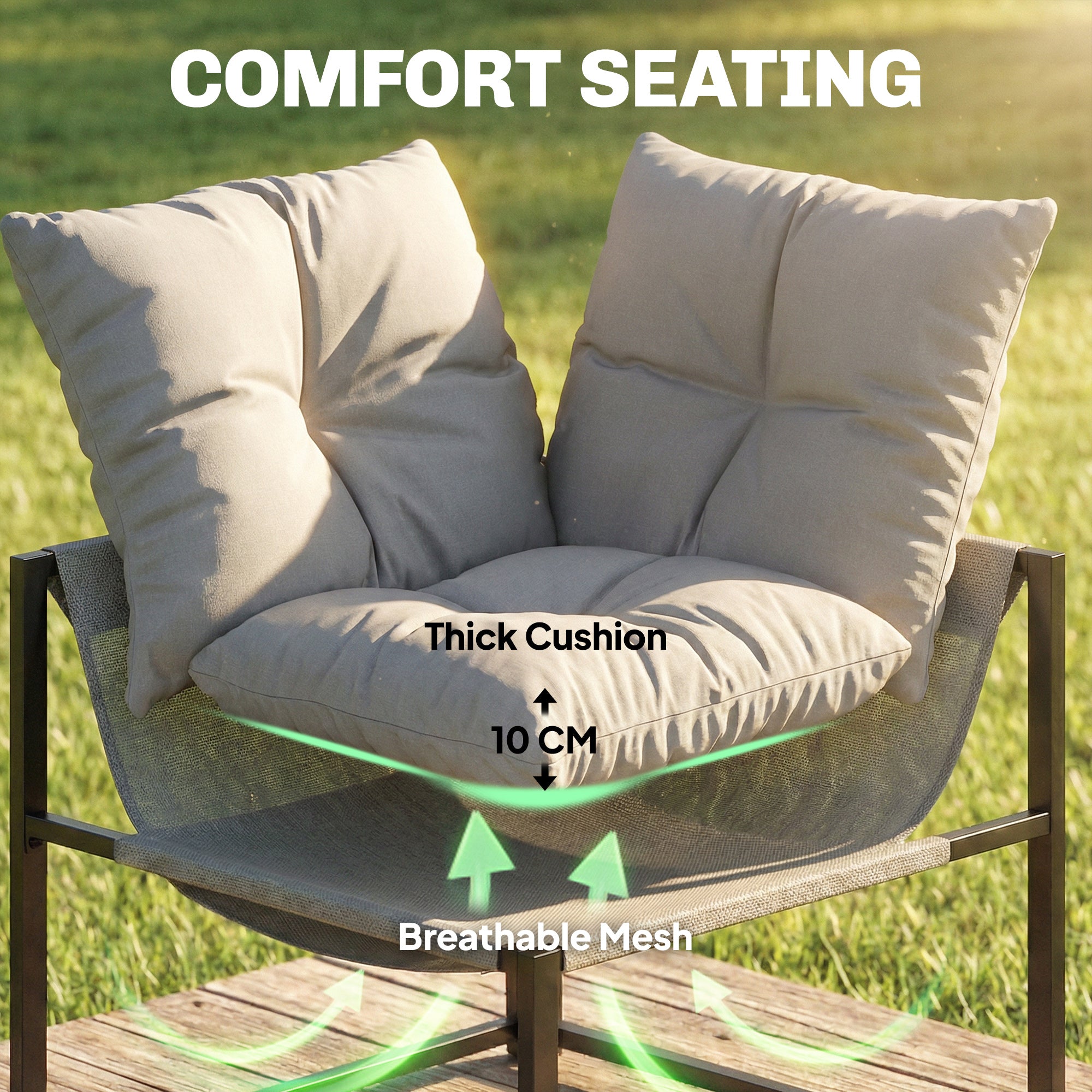 Outsunny 4 Piece Garden Furniture Set with Thick Cushions and Coffee Table, Patio Conversation Set for Porch, Balcony, Deck, Grey