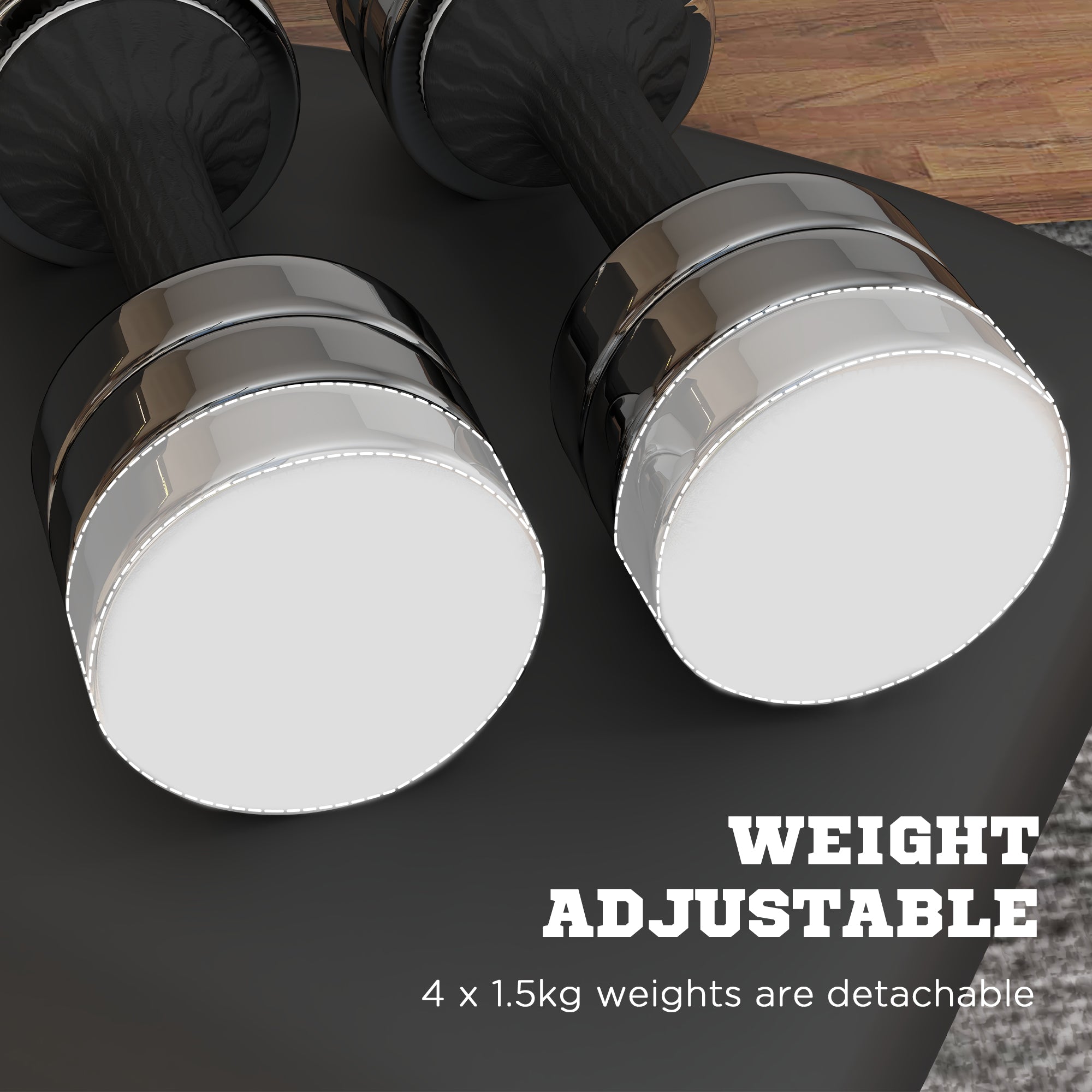 SPORTNOW Adjustable Dumbbells Weights Set with Storage Box, 10kg x 2 - North Peak Garden Furniture