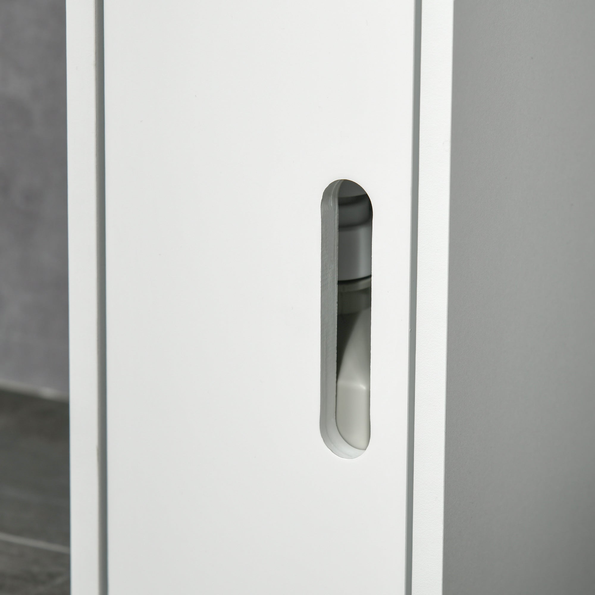 kleankin Modern Bathroom Storage Cabinet, Freestanding Tall Bathroom Cabinet with Open Shelves and 3 Cupboards with Door, for Bedroom Hallway, White - North Peak Garden Furniture