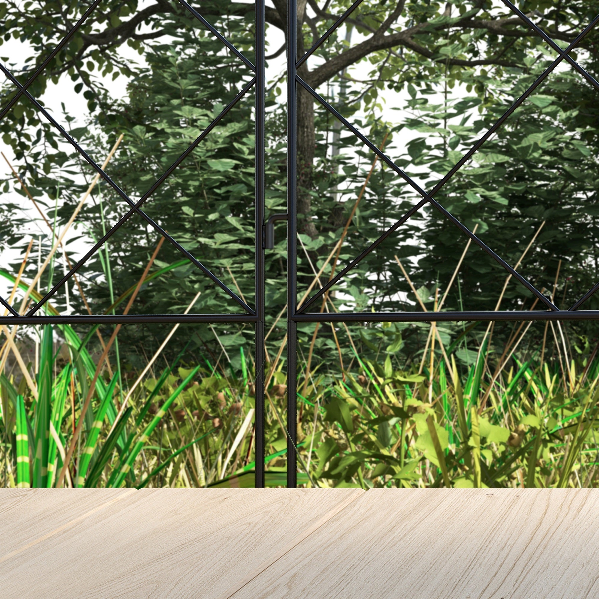Outsunny Decorative Garden Fencing, 43in x 11.4ft Outdoor Picket Fence Panels, 8PCs Rustproof Steel Wire Landscape Flower Bed Border Edging Animal Barrier, Swirls - North Peak Garden Furniture