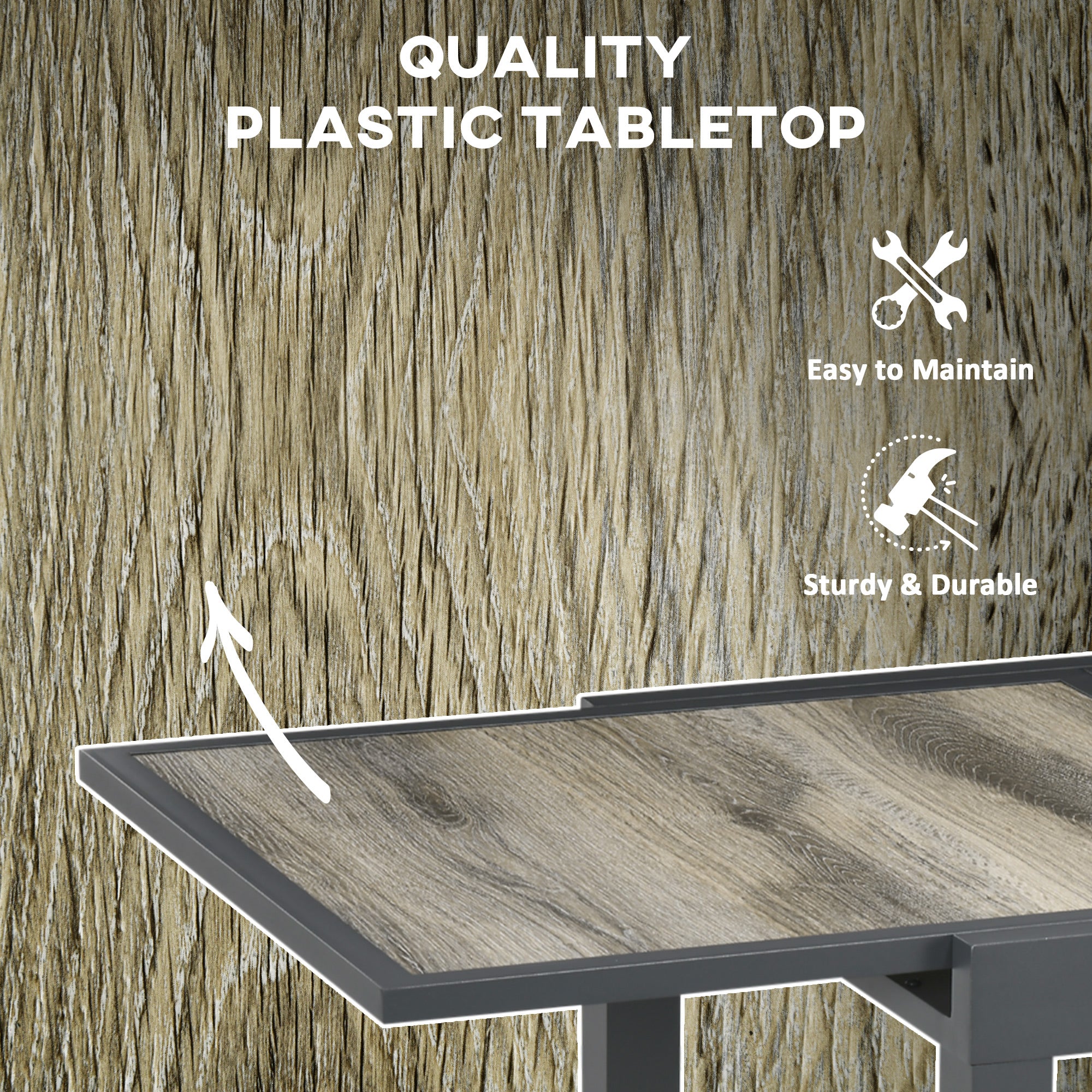 Outsunny Extending Garden Table, Outdoor Dining Table for 6, Aluminium Frame Rectangular Patio Table with Plastic Board Tabletop,80/160L x 80W x 75H cm, Beige - North Peak Garden Furniture
