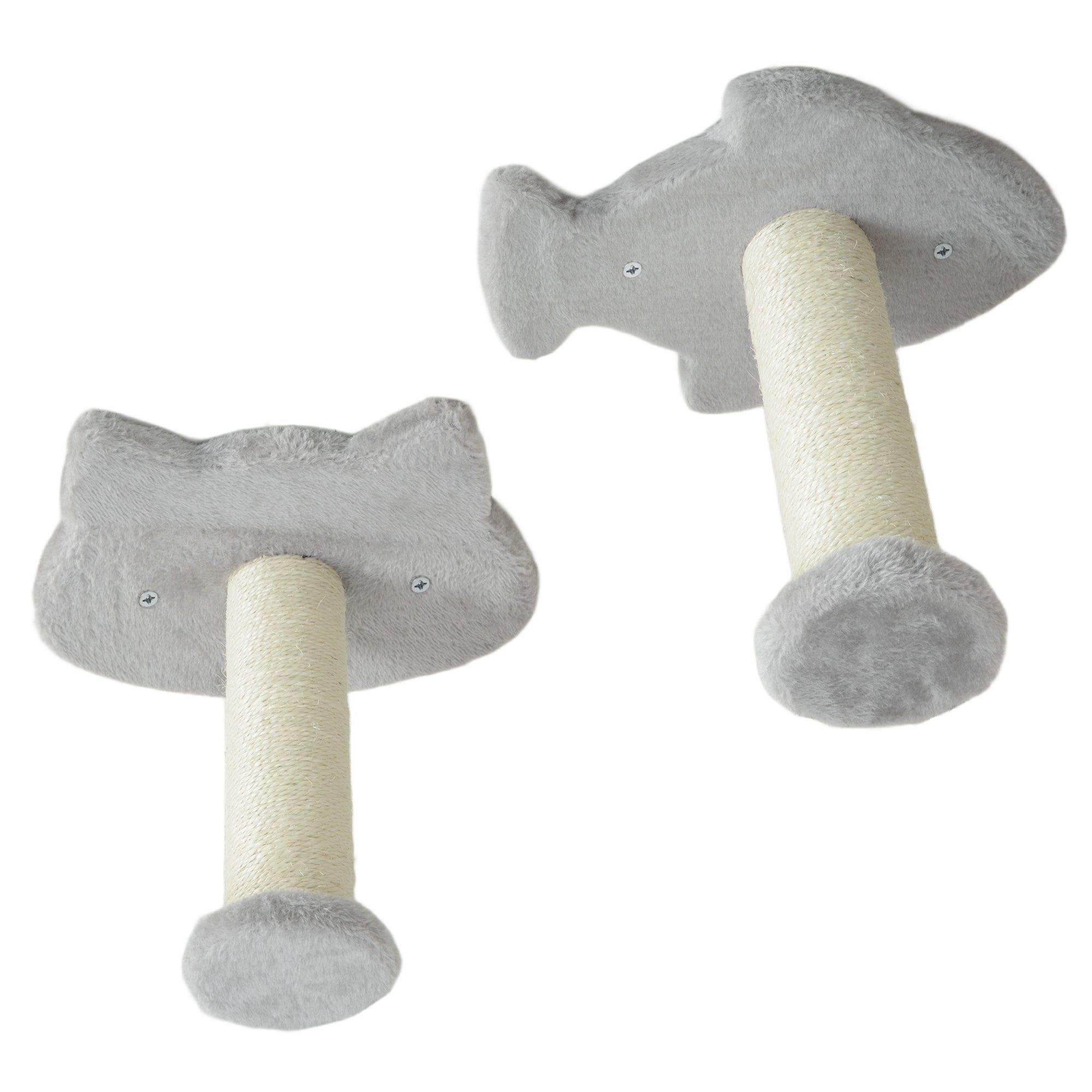 PawHut 4-Piece Cat Wall Shelves with Steps, Ladder, Jumping Platforms, Light Grey - North Peak Garden Furniture
