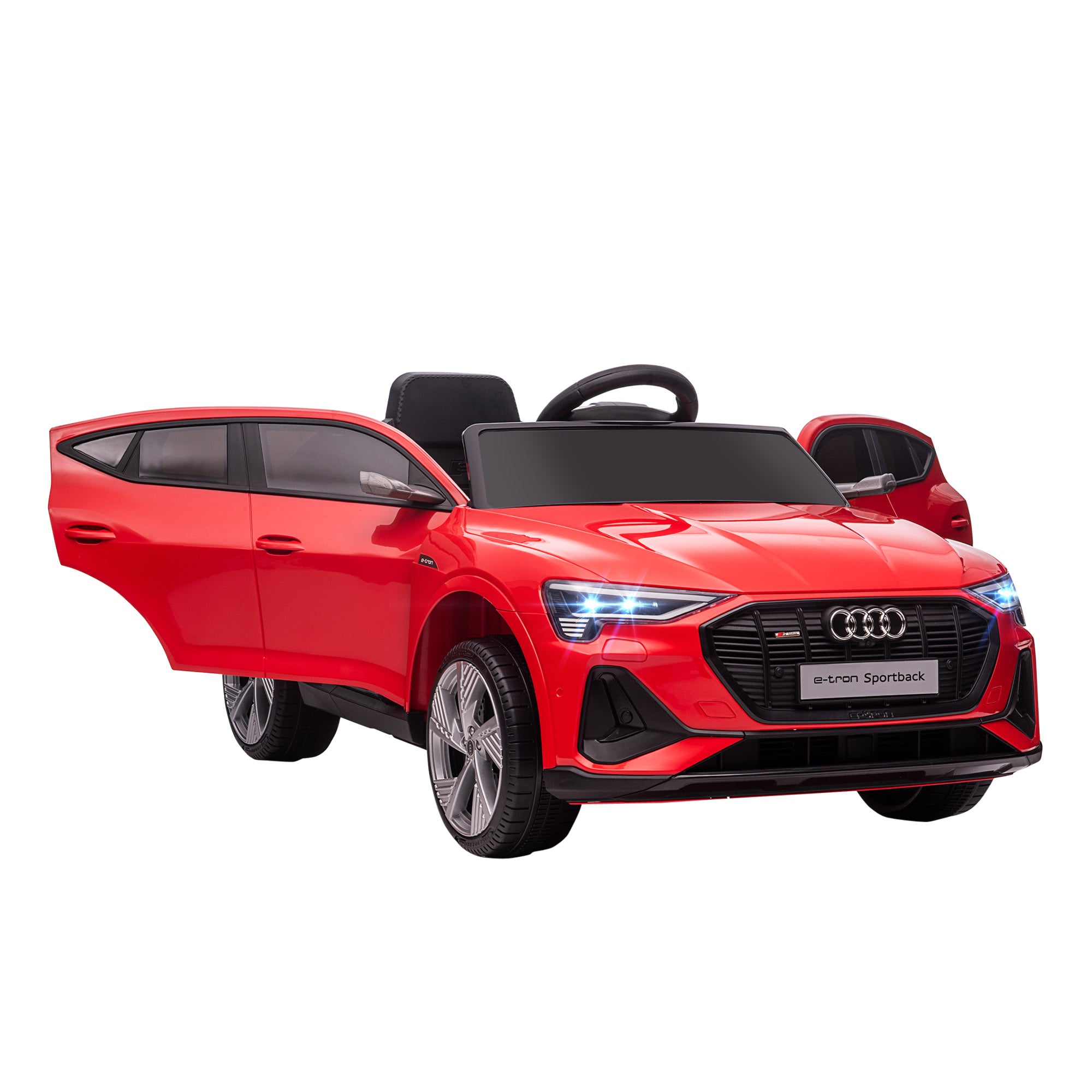 HOMCOM Audi E-tron Licensed 12V Kids Electric Ride On Car with Parental Remote Music Lights MP3 Suspension Wheels for 3-5 Years Red