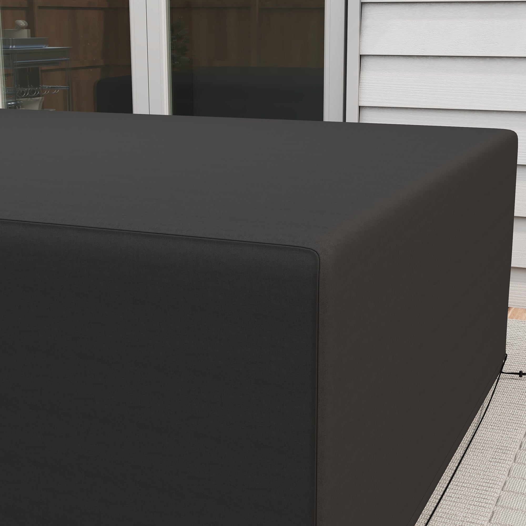 Outsunny Outdoor Garden Furniture Cover Waterproof, Anti-UV 600D Heavy Duty Oxford Fabric Patio Furniture Cover for Rectangular Sofa Table Set, Black, 245 x 165 x 66 cm