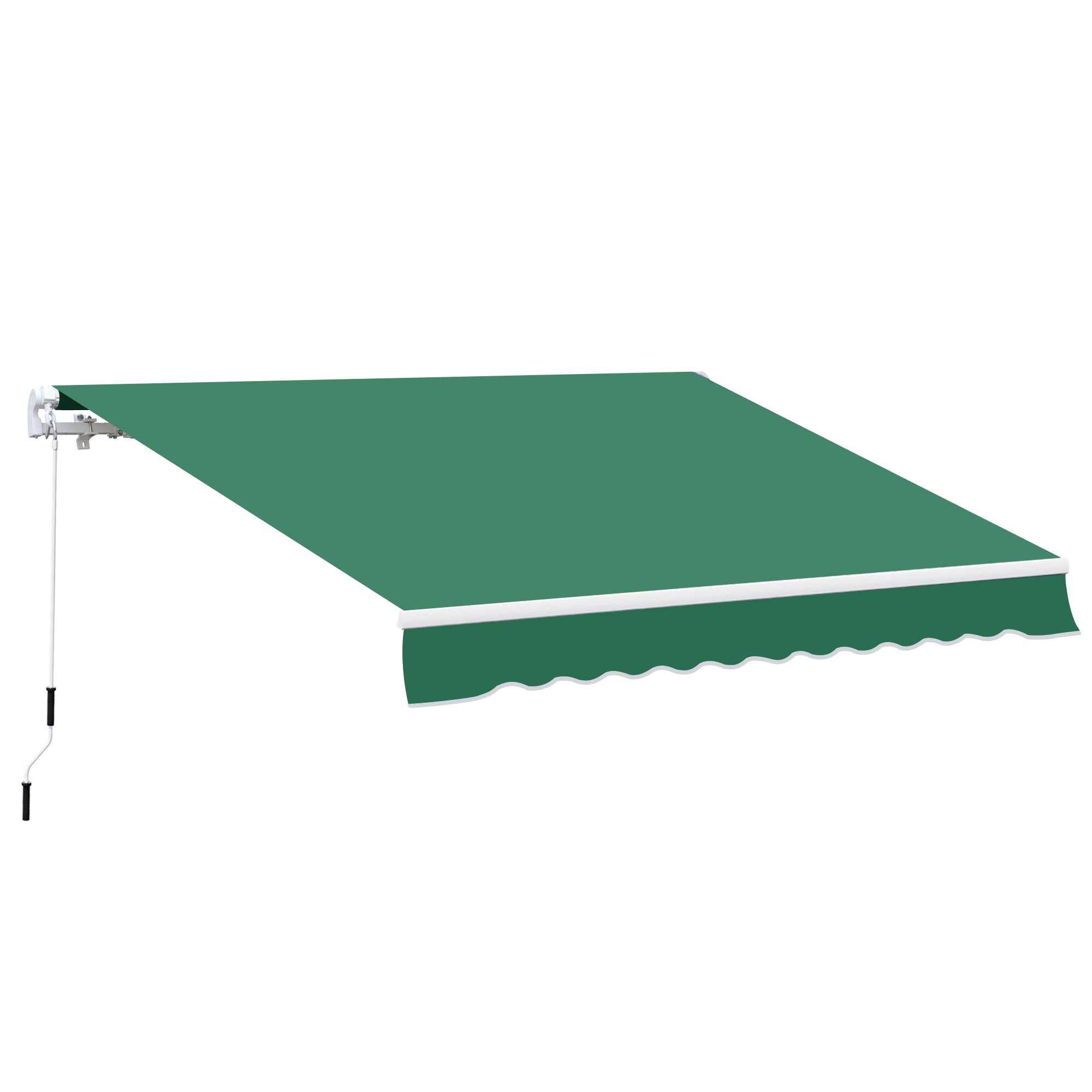 Outsunny Manual Retractable Awning, Garden Patio Sun Shade Shelter, 4m x 3m, Durable, Green