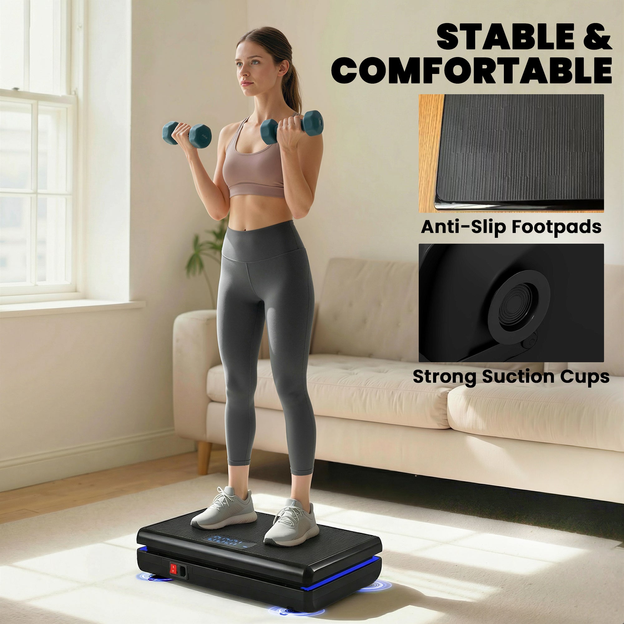 SPORTNOW Vibration Plate Exercise Machine with 120 Speed Levels, 5 Programs, Quiet Vibrating Plate with Resistance Bands