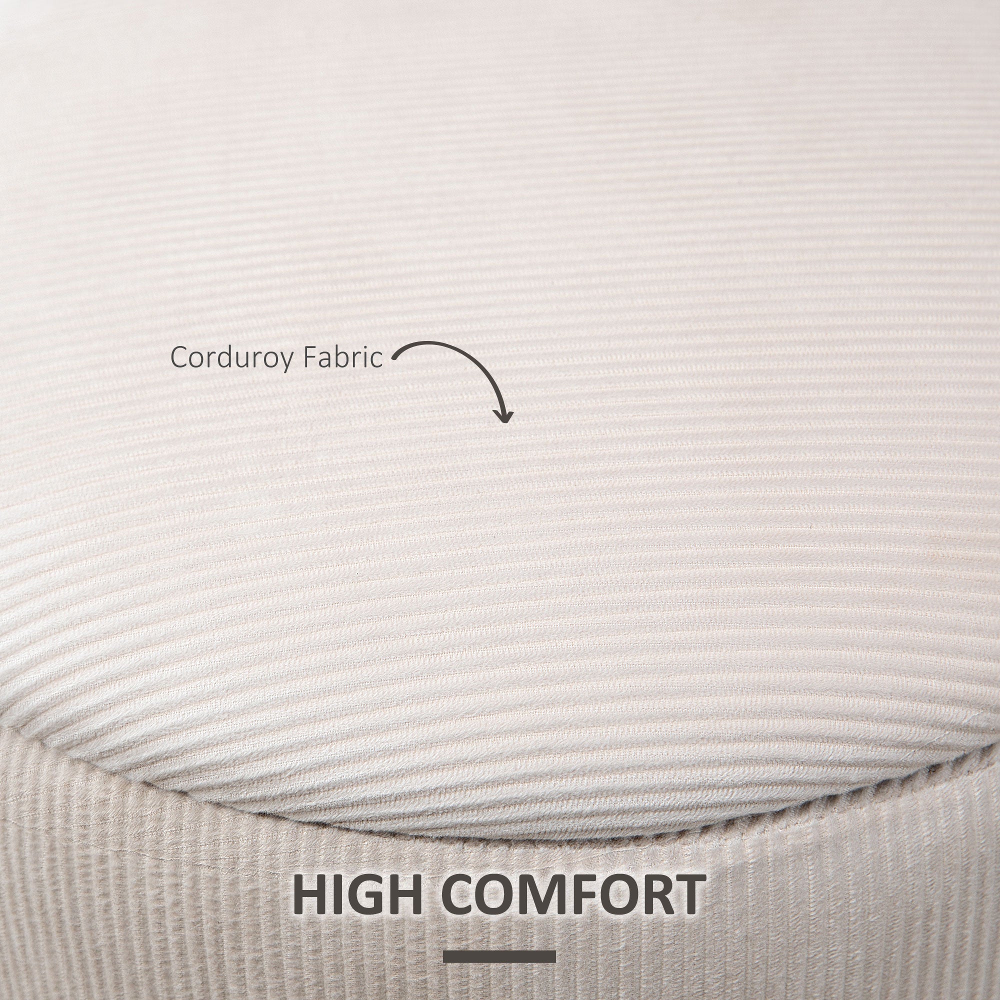HOMCOM Modern Storage Ottoman with Removable Lid, Fabric Storage Stool, Foot Stool, Dressing Table Stool, Set of 2, Cream White - North Peak Garden Furniture