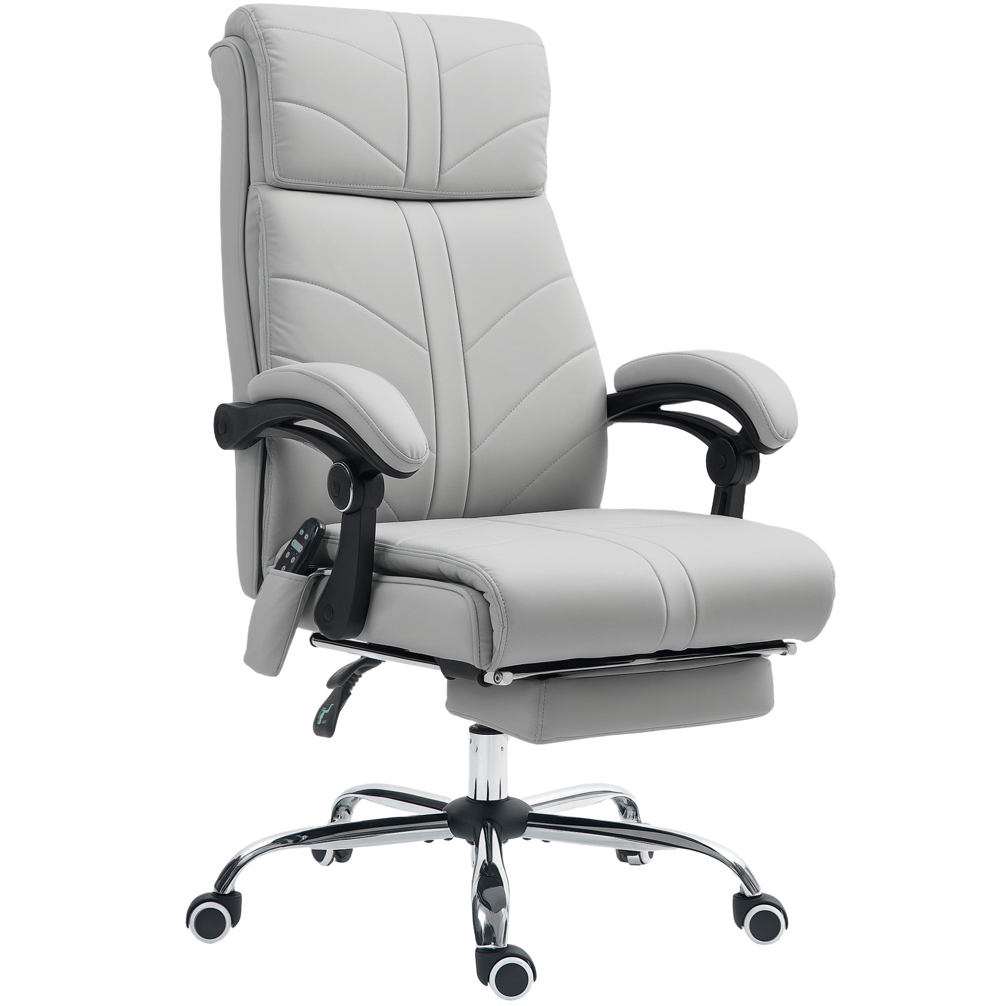 Vinsetto Faux Leather Massage Office Chair - Light Grey - North Peak Garden Furniture