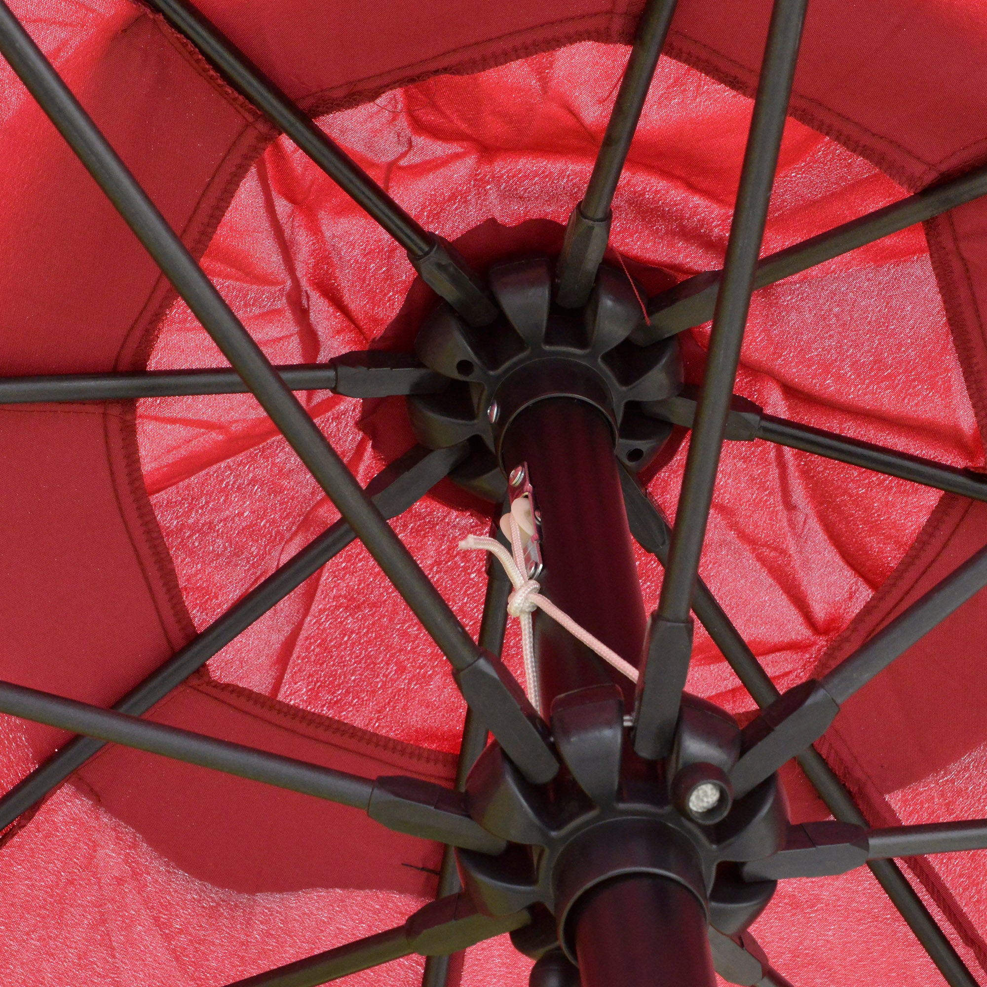 Outsunny 2.7M Garden Parasol Umbrella with Glass Fibre Ribs and Aluminium Frame, Tilting Sun Shade Shelter Canopy, Wine Red - North Peak Garden Furniture