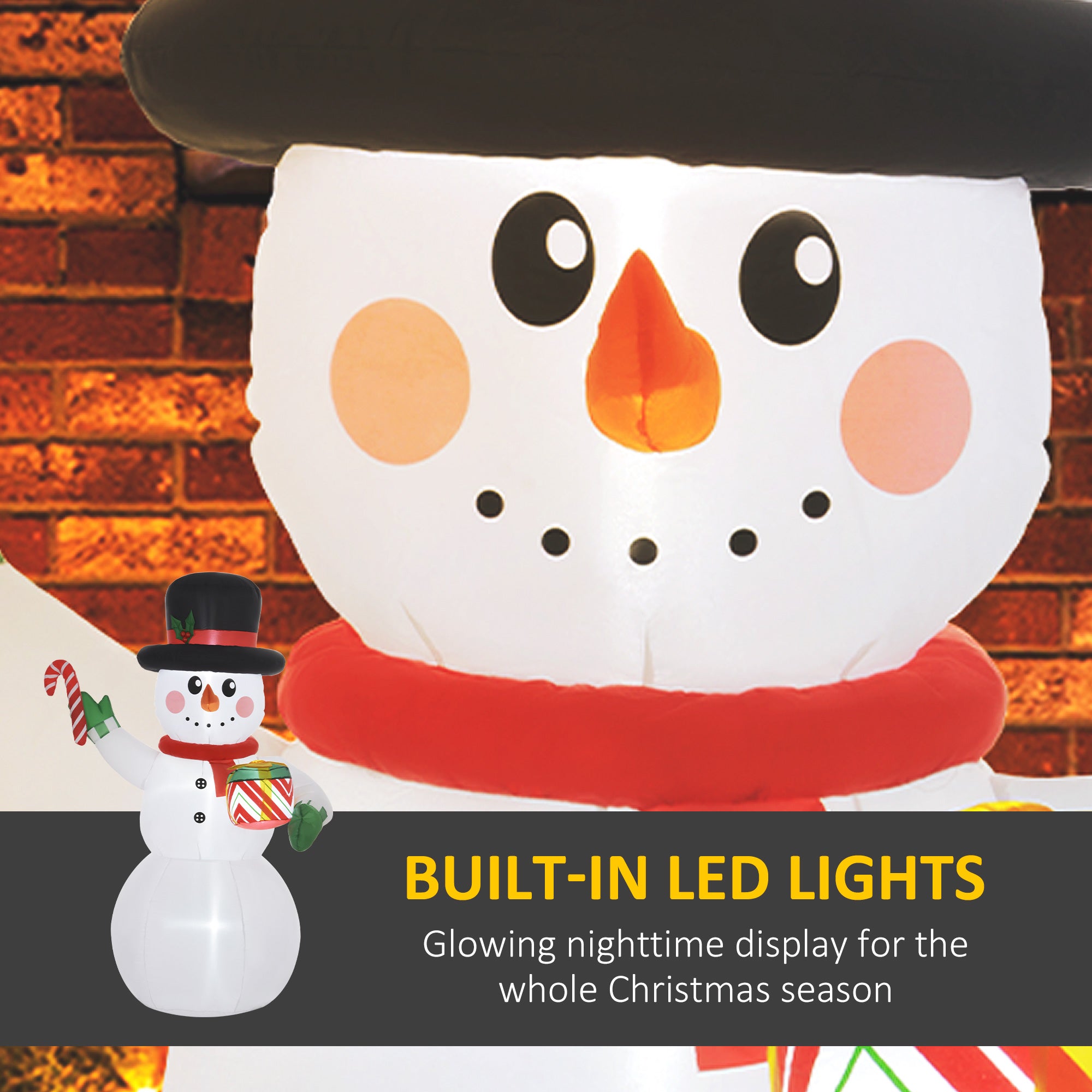 Outsunny 6ft Inflatable Christmas Snowman, with Accessories - North Peak Garden Furniture