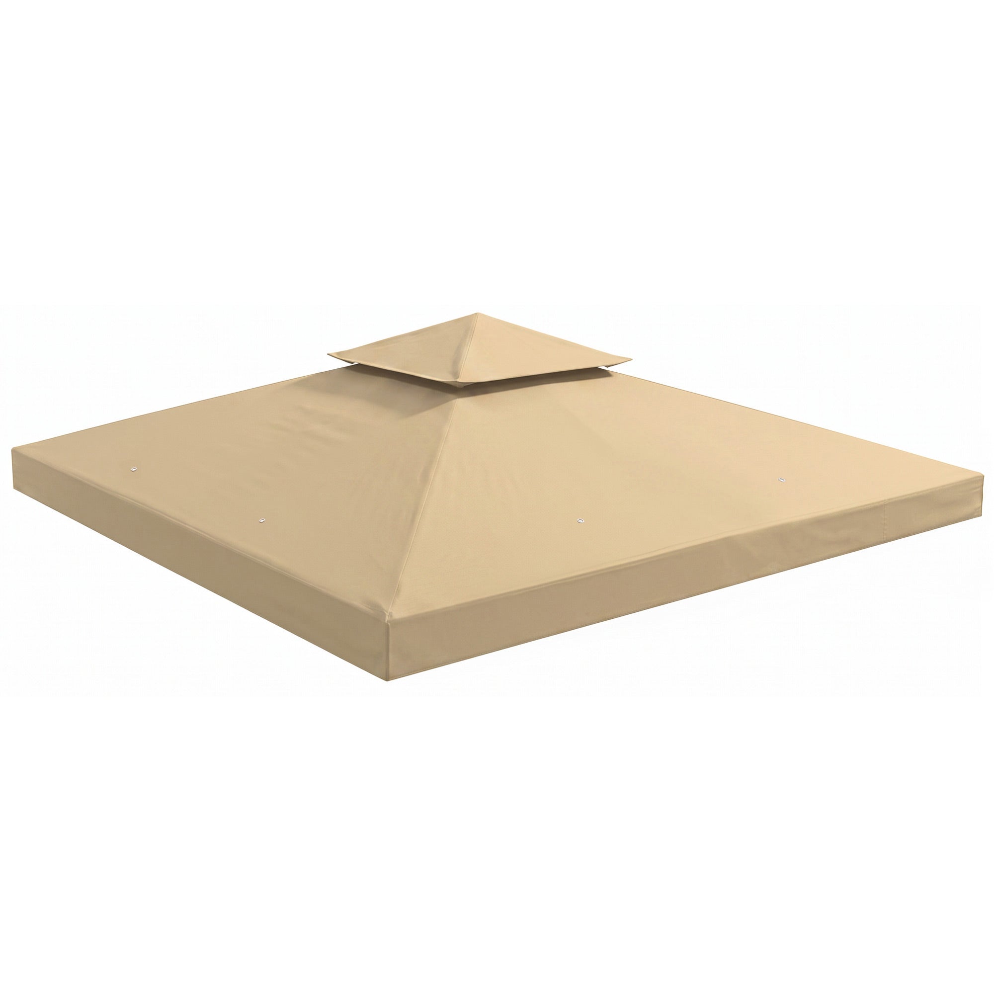 Outsunny 3(m) Gazebo Top Cover Double Tier Canopy Replacement Pavilion Roof Deep Beige