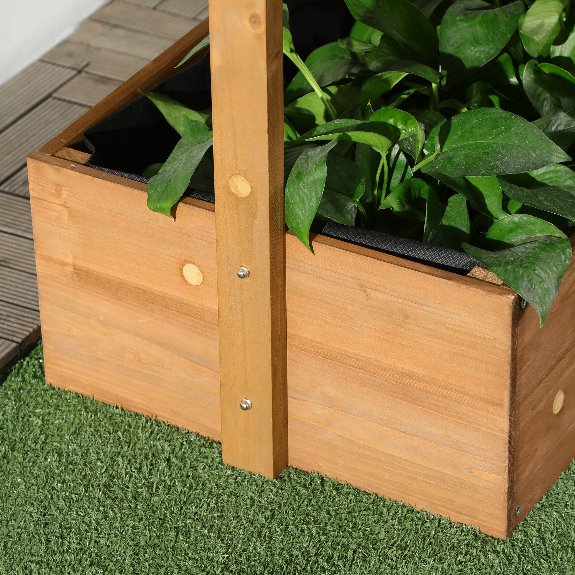 Outsunny 80cm x 45cm x 142cm 4-Tier Raised Garden Bed, Fir Wood Vertical Planter Box, Freestanding Elevated Plant Stand for Indoor Outdoor Use, Orange - North Peak Garden Furniture