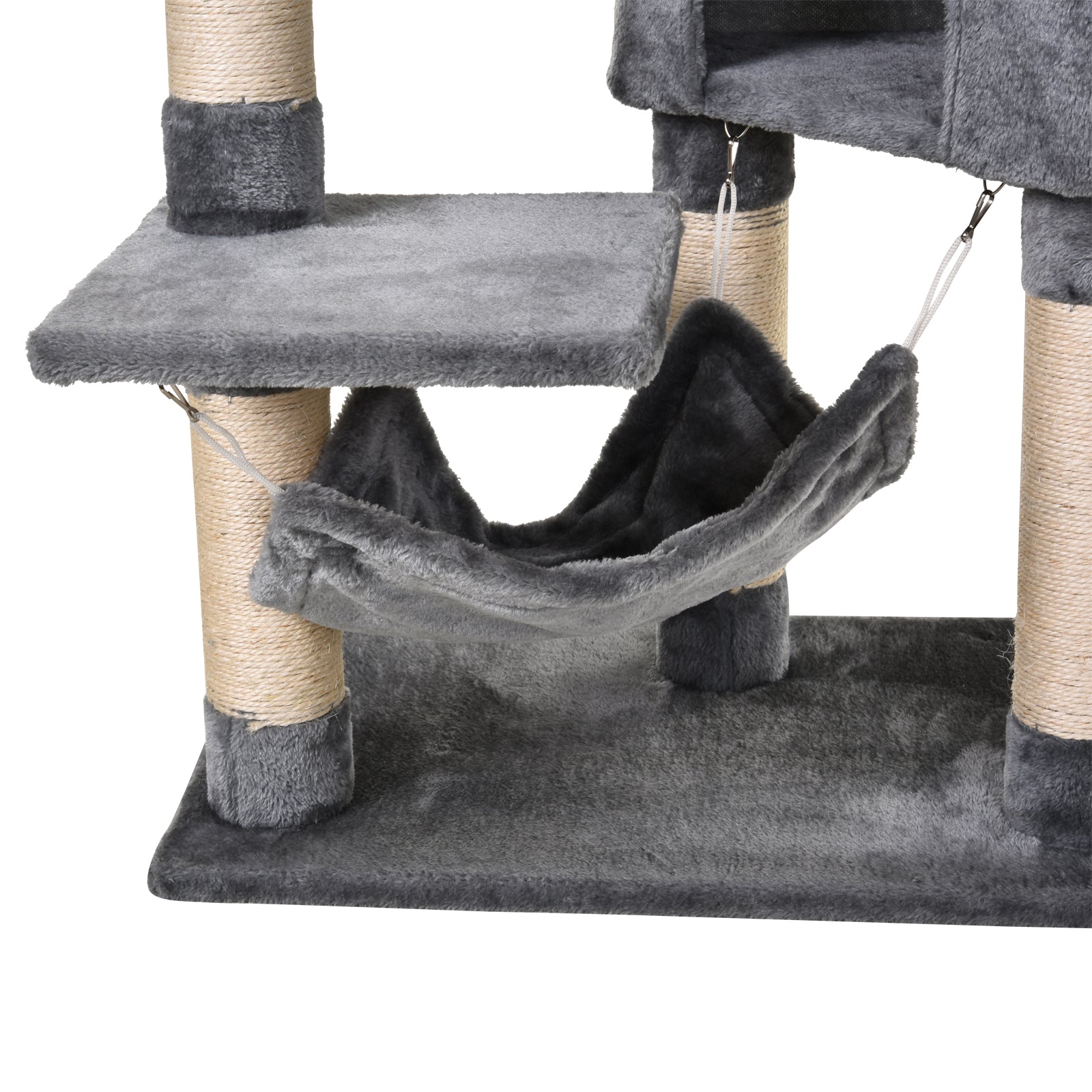 PawHut Cat Tree for Indoor Cats Condo Tower Multi-level Height 150CM Kittens Activity Stand House with Toys & Various Scratching Posts - North Peak Garden Furniture