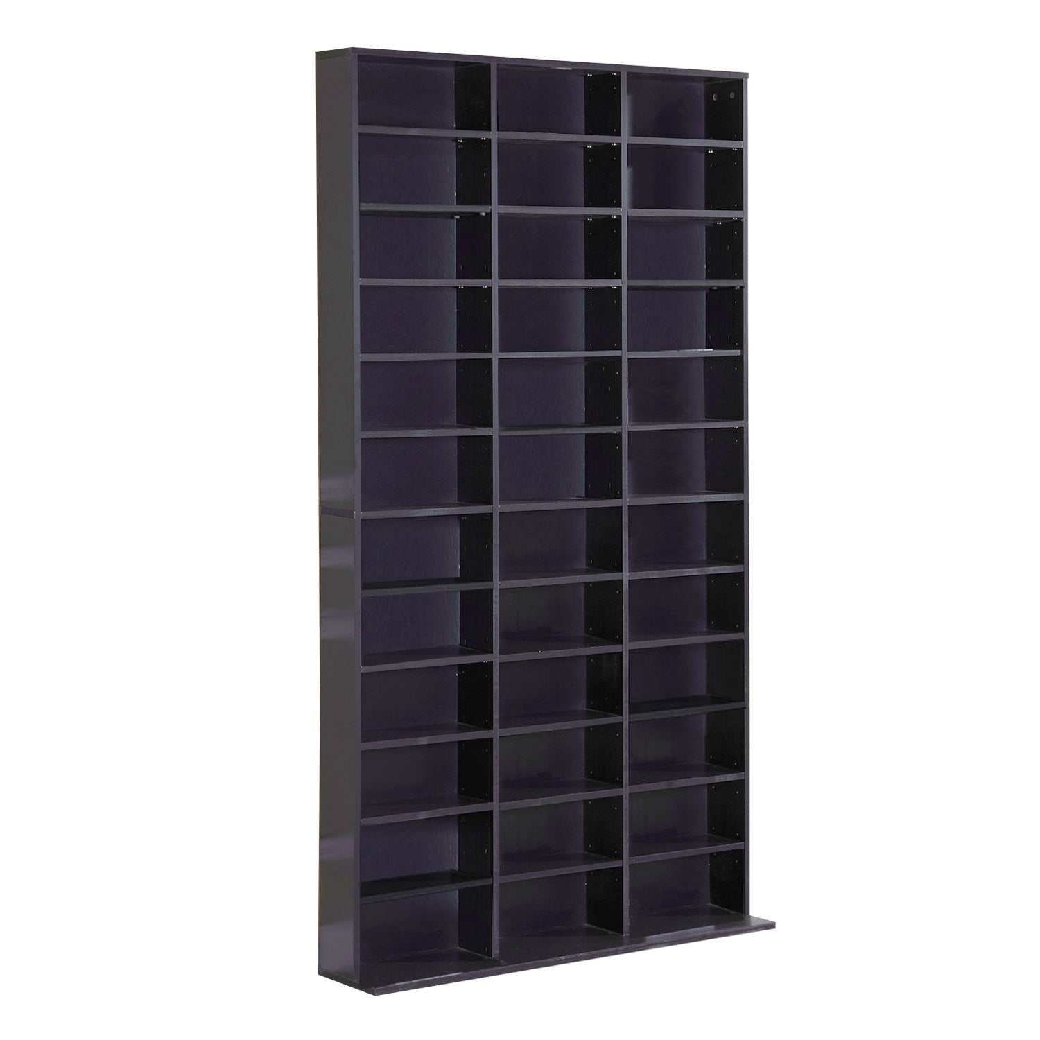 HOMCOM 1116 CD/ 528 DVD Storage Shelf Rack Media Storage Unit Shelves Racks Wooden Display Unit with 10 Adjustable Shelves, Black