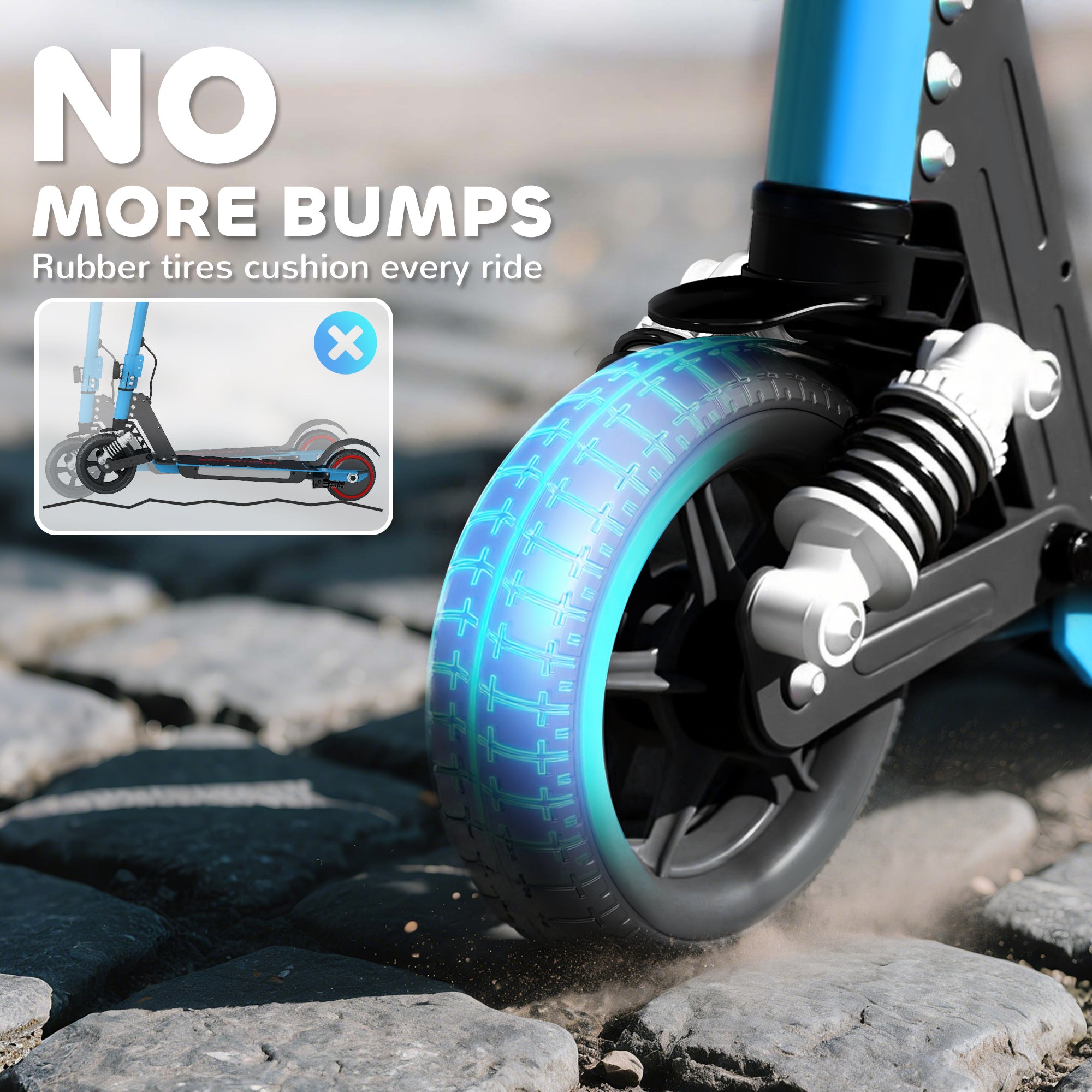 SPORTNOW Folding Electric Scooter for Kids Age 6-14 with Dual Brakes, Front Suspension, LED Colourful Lights and Display, 6.8kg Lightweight Aluminium E Scooter, Up to 14 KM/H & 6 KM, Blue