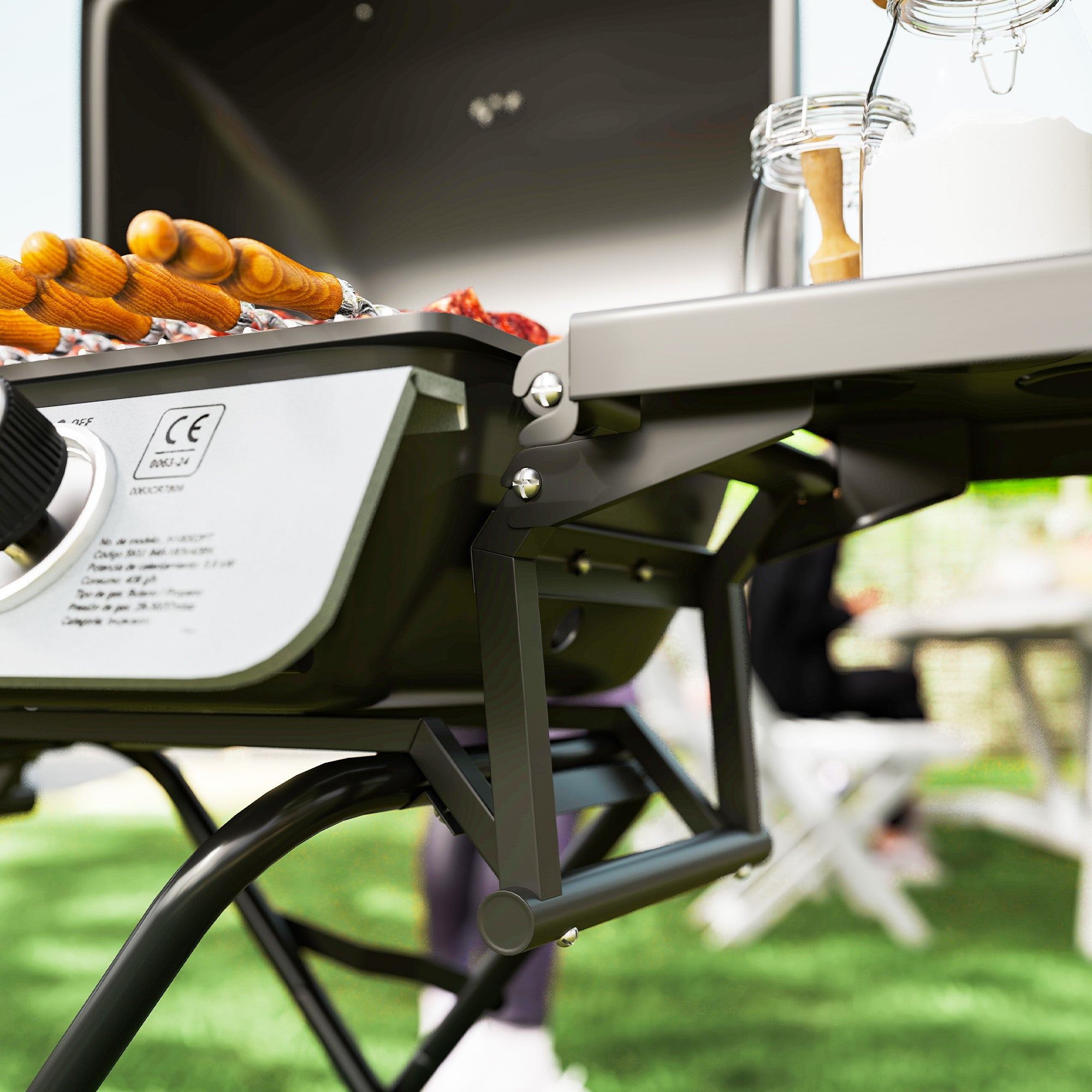 Outsunny Two-Burner Portable Suitcase BBQ - Black - North Peak Garden Furniture