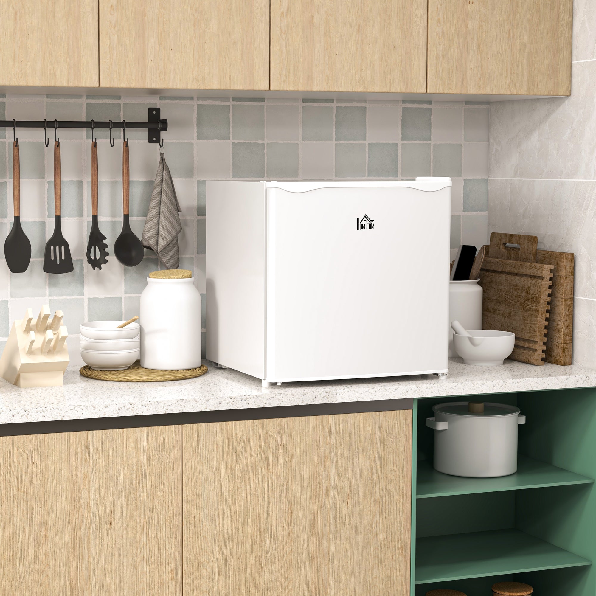 HOMCOM 35L Mini Freezer, -24℃ to -14℃ Temperature - White - North Peak Garden Furniture
