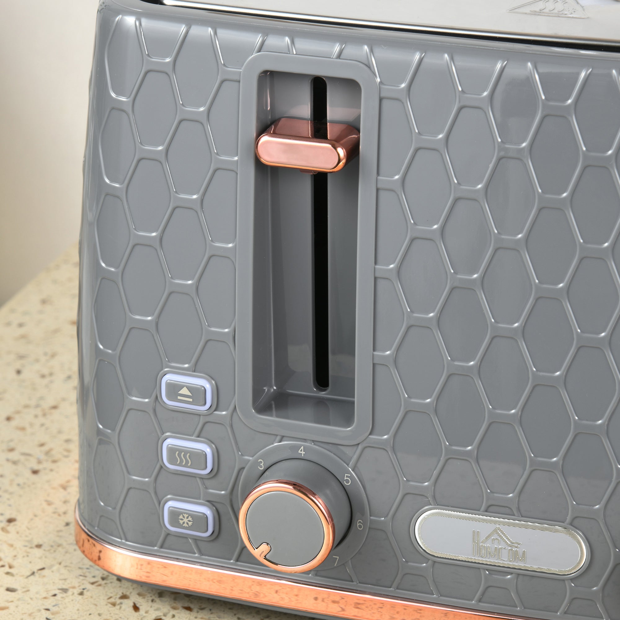 HOMCOM Four-Slice Honeycomb Toaster - Grey - North Peak Garden Furniture