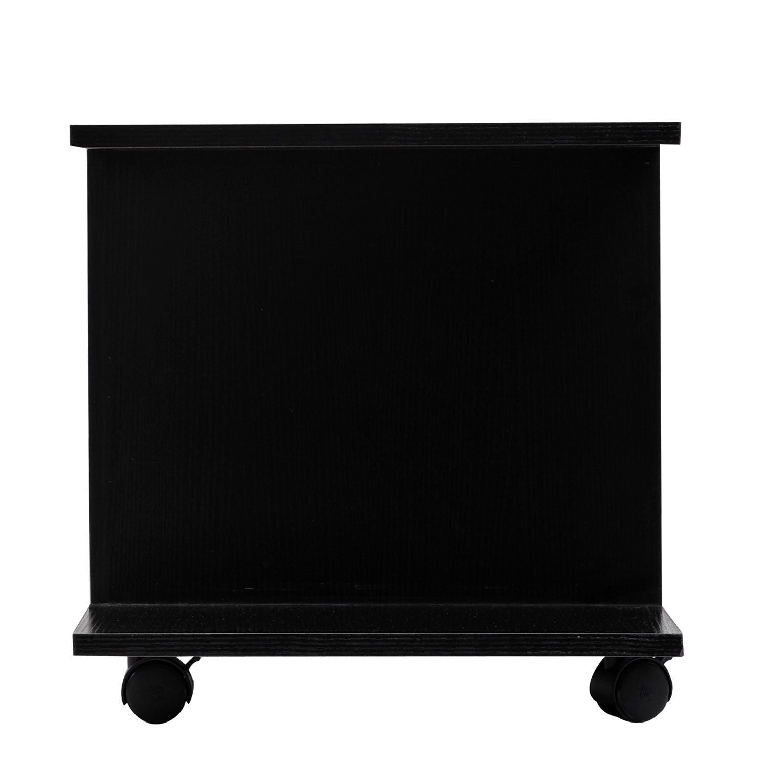 HOMCOM Modern TV Cabinet Stand Storage Shelves Table Mobile Bedroom Furniture Bookshelf Bookcase Black - North Peak Garden Furniture