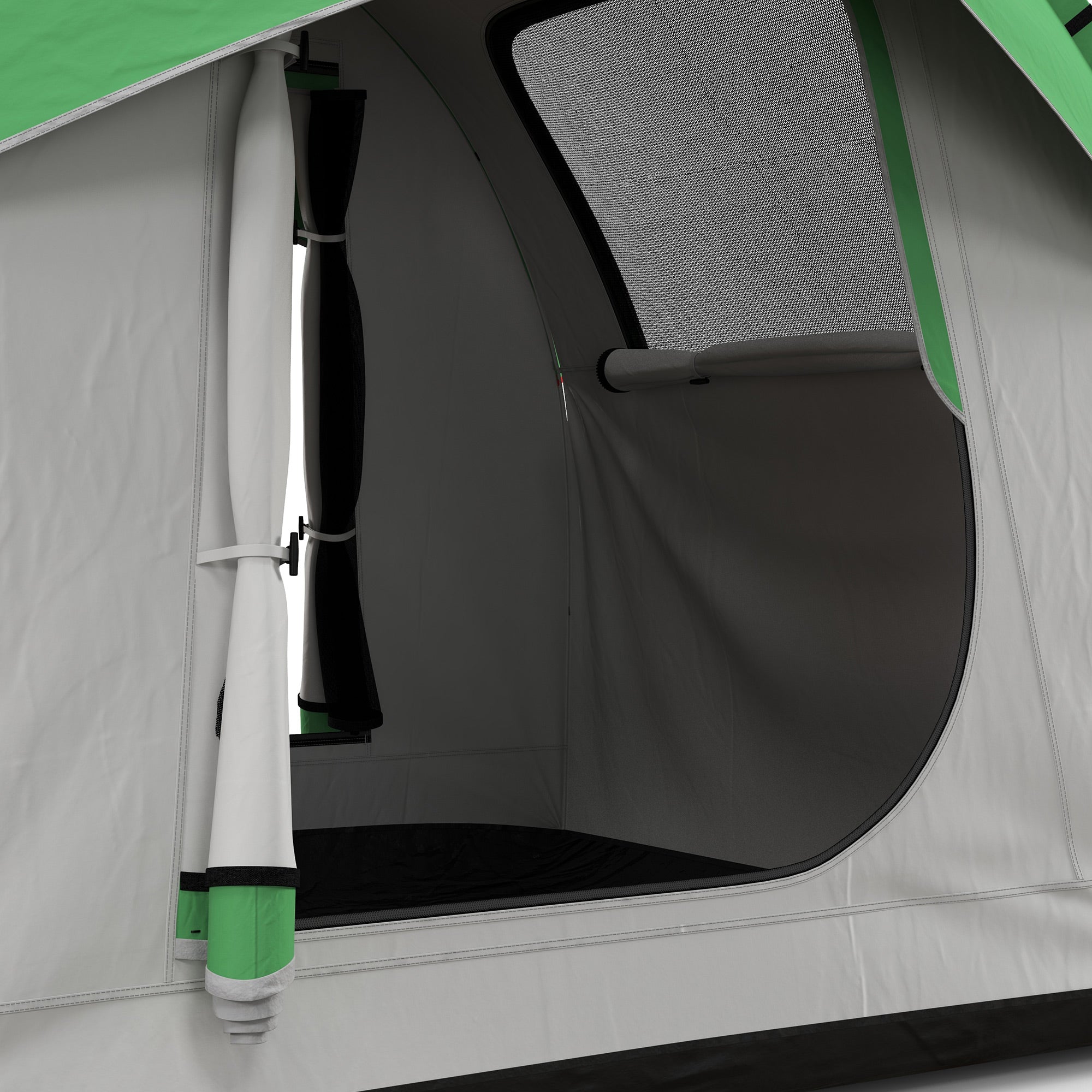Outsunny SUV Car Tent for Camping, Waterproof PU2000mm, 5 Man Tailgate Tent, 2.4 x 2.1 m, Grey and  Green