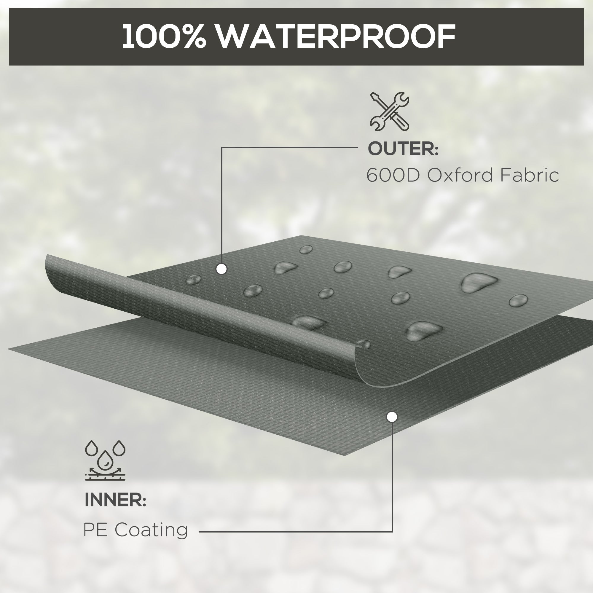 Outsunny Outdoor Garden Furniture Cover Waterproof, Anti-UV 600D Heavy Duty Oxford Fabric Patio Furniture Cover for Rectangular Sofa Table Set, Dark Grey, 245 x 165 x 66 cm - North Peak Garden Furniture