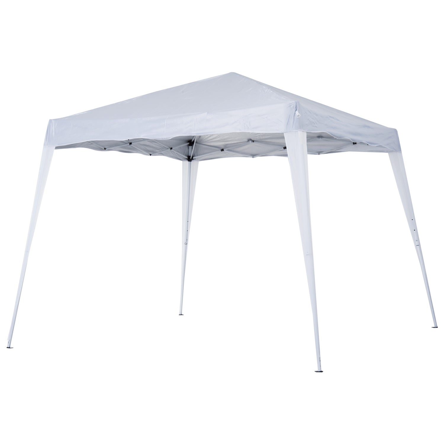 Outsunny 3 x 3 m Slant Leg Pop Up Canopy Tent with Carry Bag, Height Adjustable Party Shelter for Outdoor Events, Garden, Patio, White