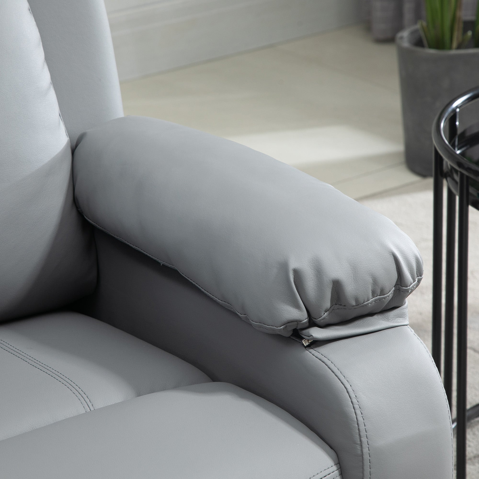 HOMCOM Electric Power Lift Recliner Chair Vibration Massage Reclining Chair with Remote Control and Side Pocket, Grey - North Peak Garden Furniture