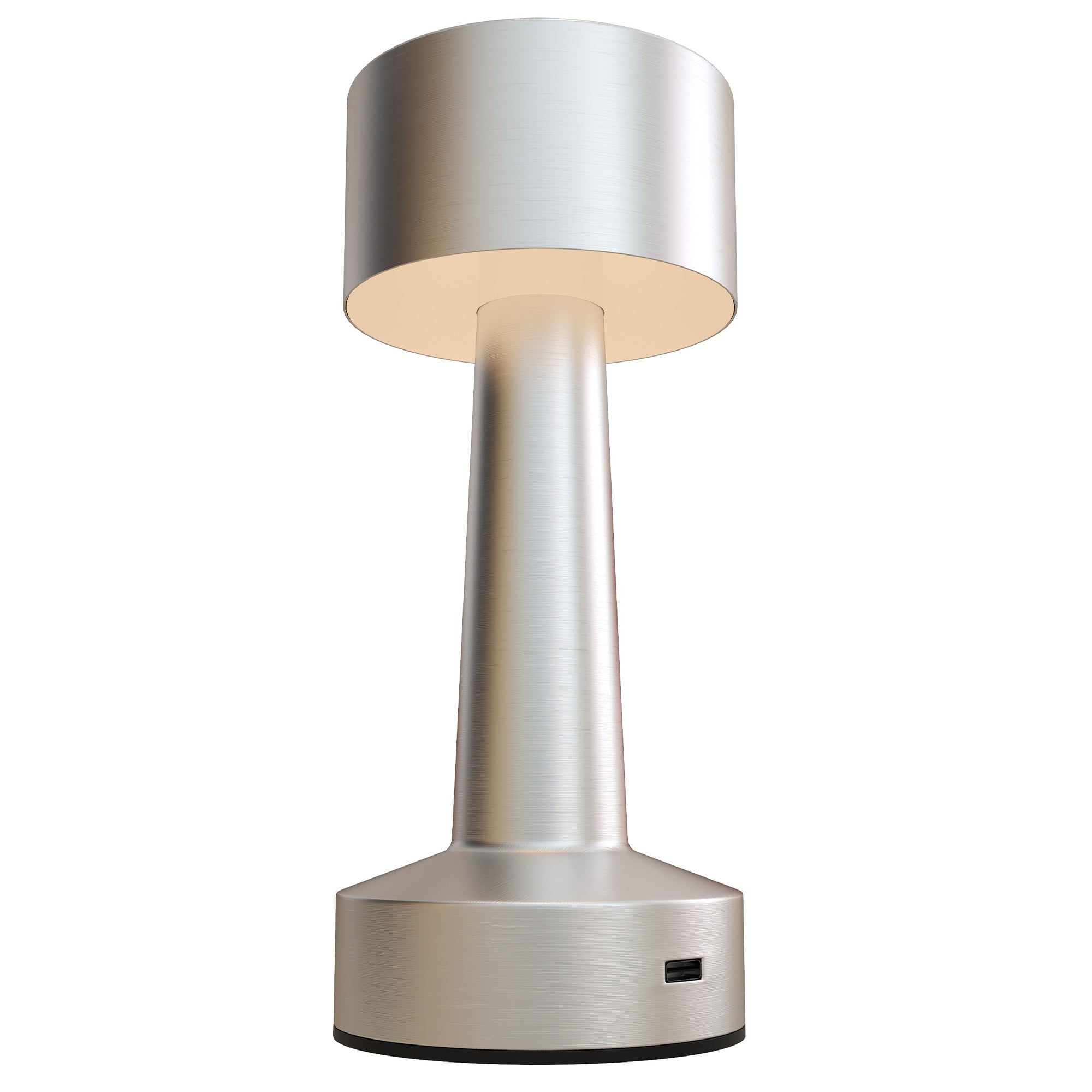 HOMCOM Cordless Table Lamp, Touch LED Desk Lamp with Rechargeable Battery, 3 Colour, for Bedroom Living Room, Silver - North Peak Garden Furniture