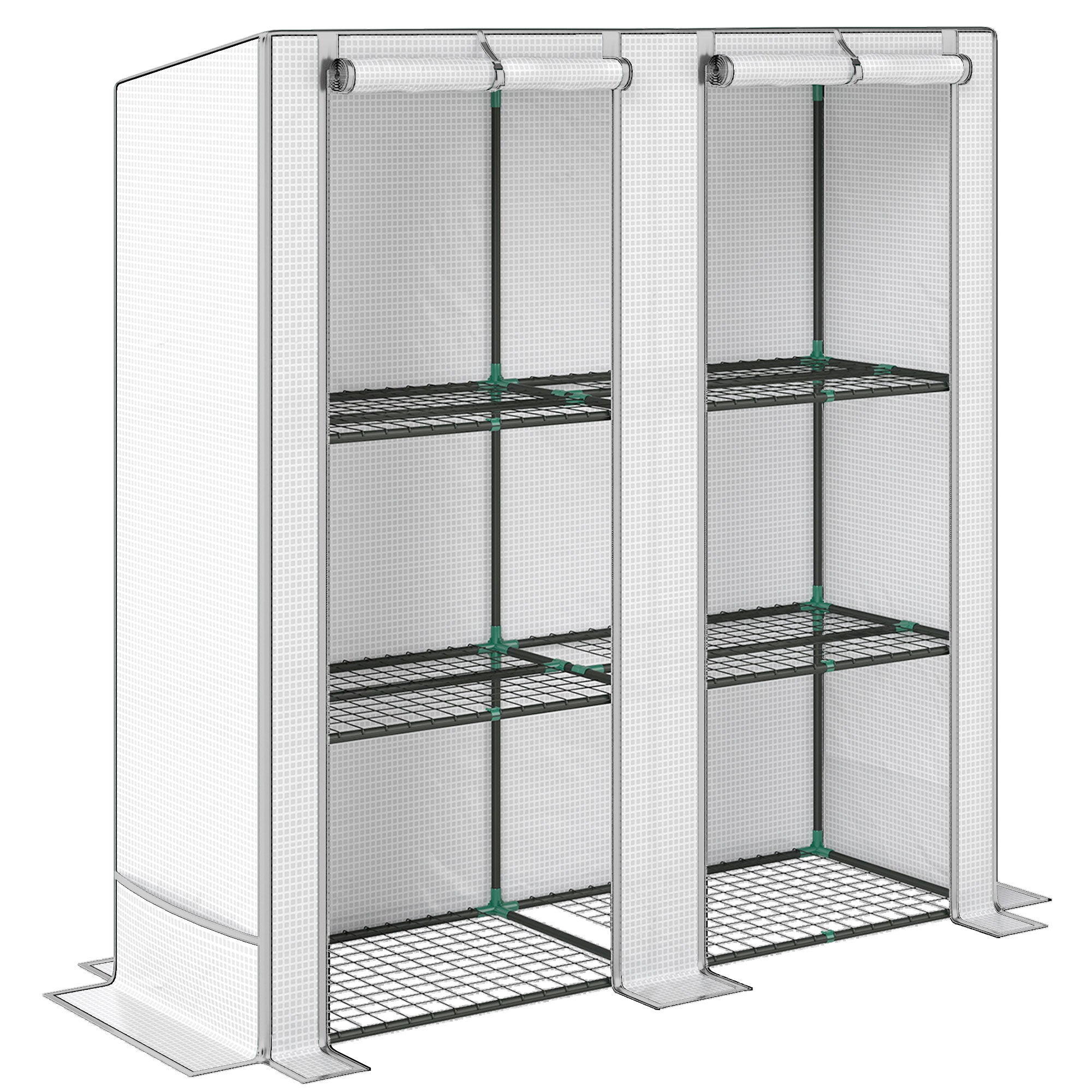 Outsunny Three-Tier Mini Greenhouse - White - North Peak Garden Furniture