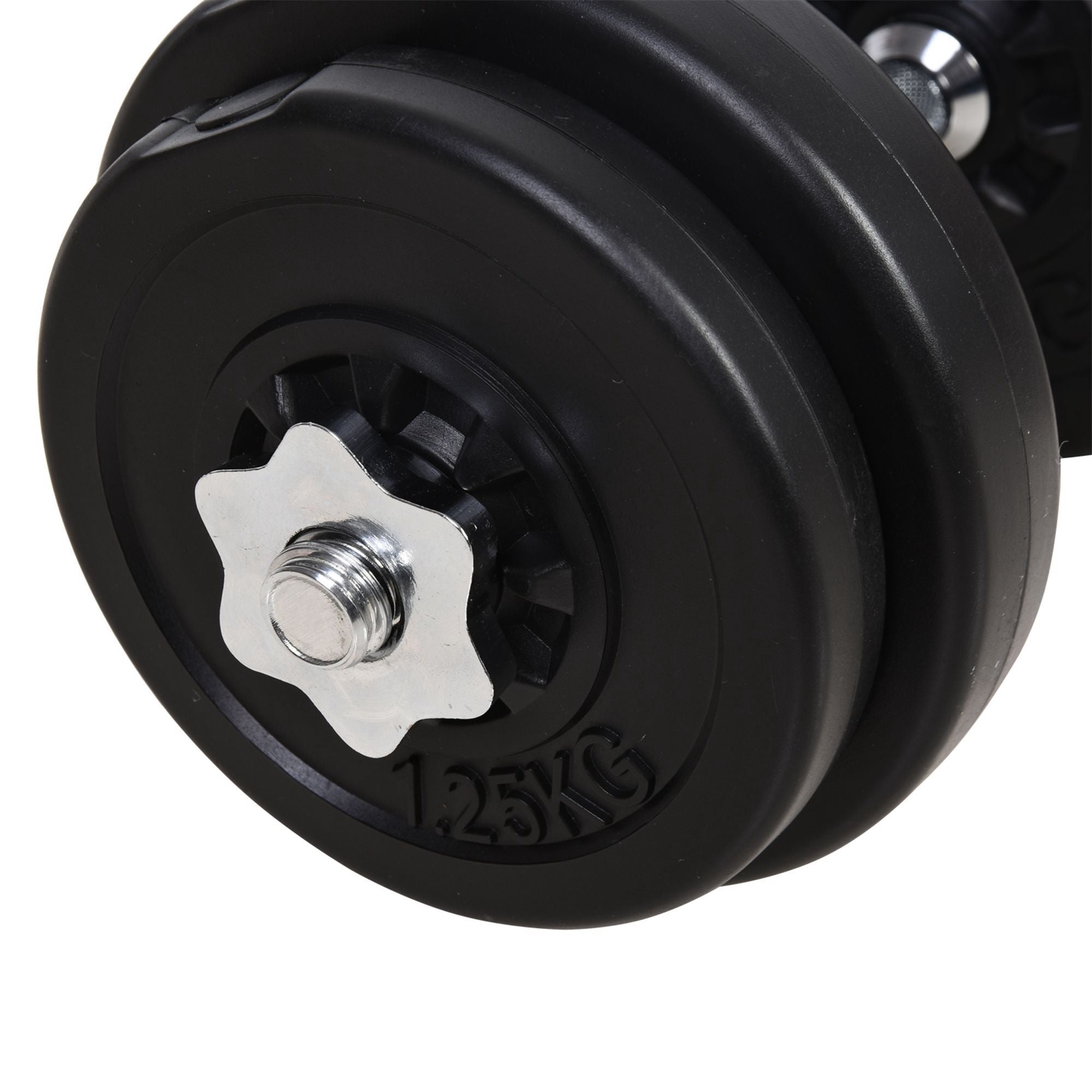 HOMCOM Dumbbell and Barbell Set with 65kg Adjustable Barbell Weights Set, for Home Gym - Black - North Peak Garden Furniture