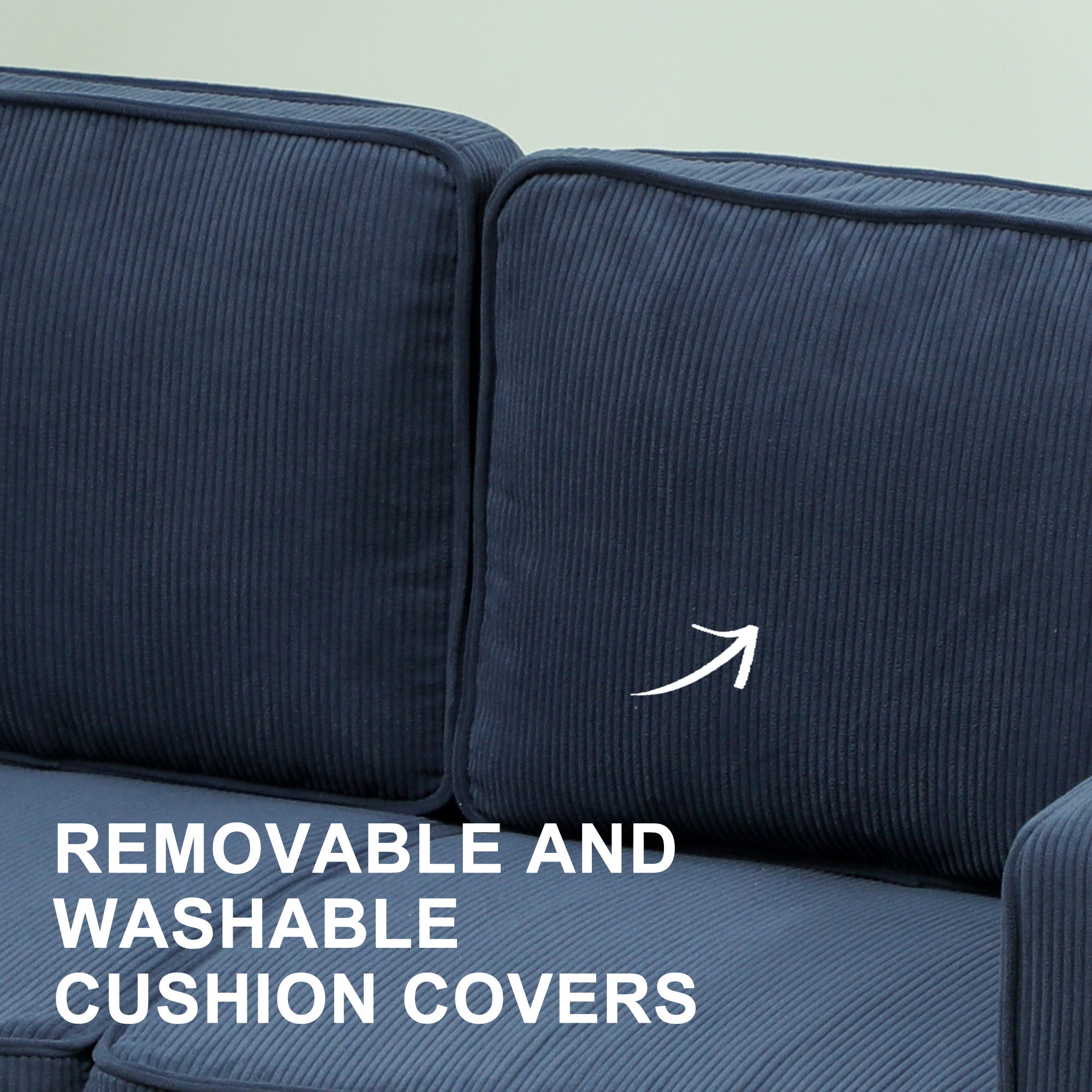 HOMCOM Small Two-Seater Corduroy Sofa - Blue - North Peak Garden Furniture