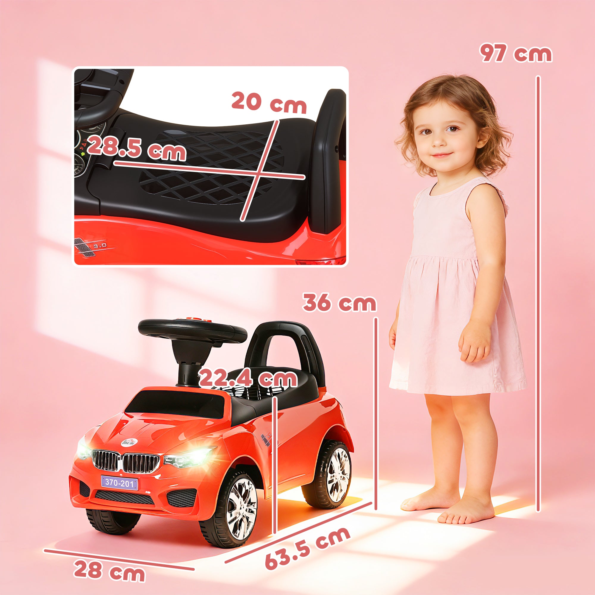 HOMCOM Ride on Car Baby Toddler Walker Foot to Floor Sliding Car Slider Red