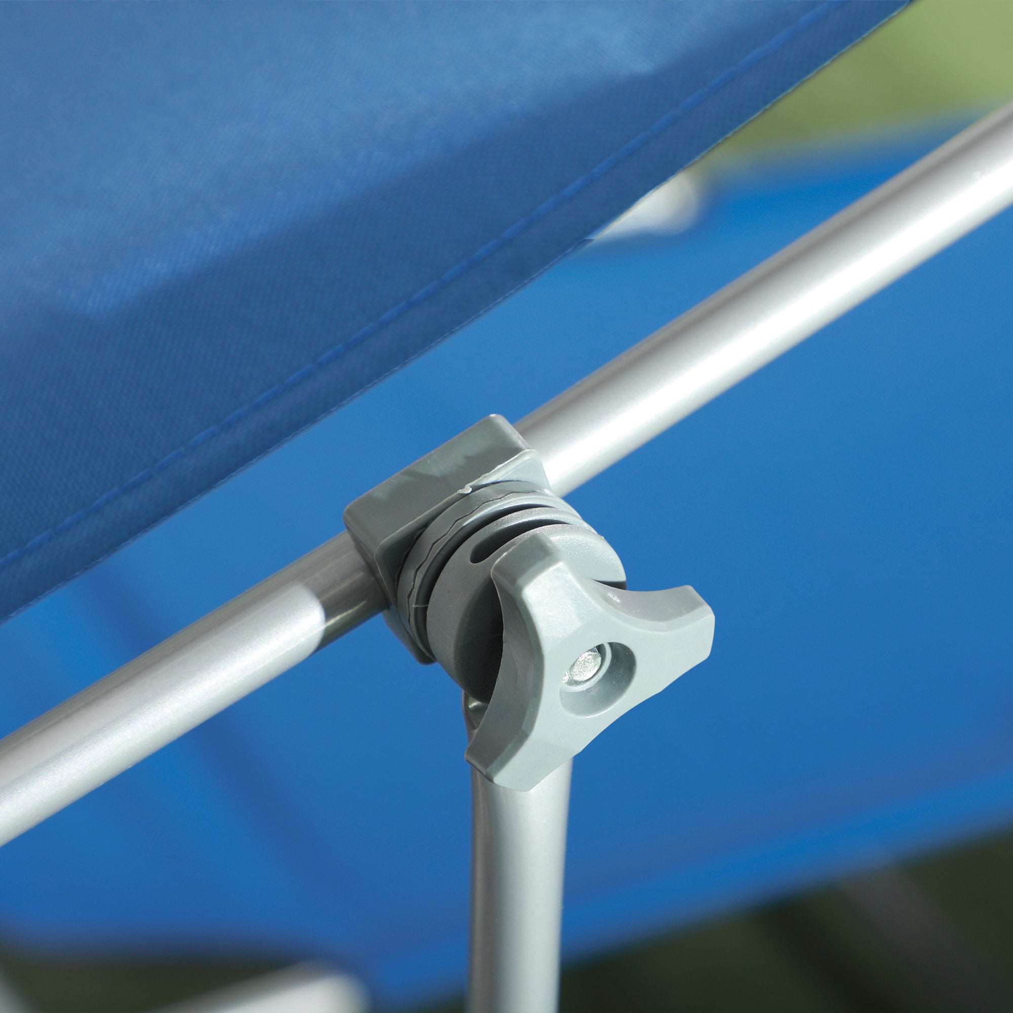 Outsunny Sun Lounger, with Adjustable Face Canopy - Bright Blue - North Peak Garden Furniture