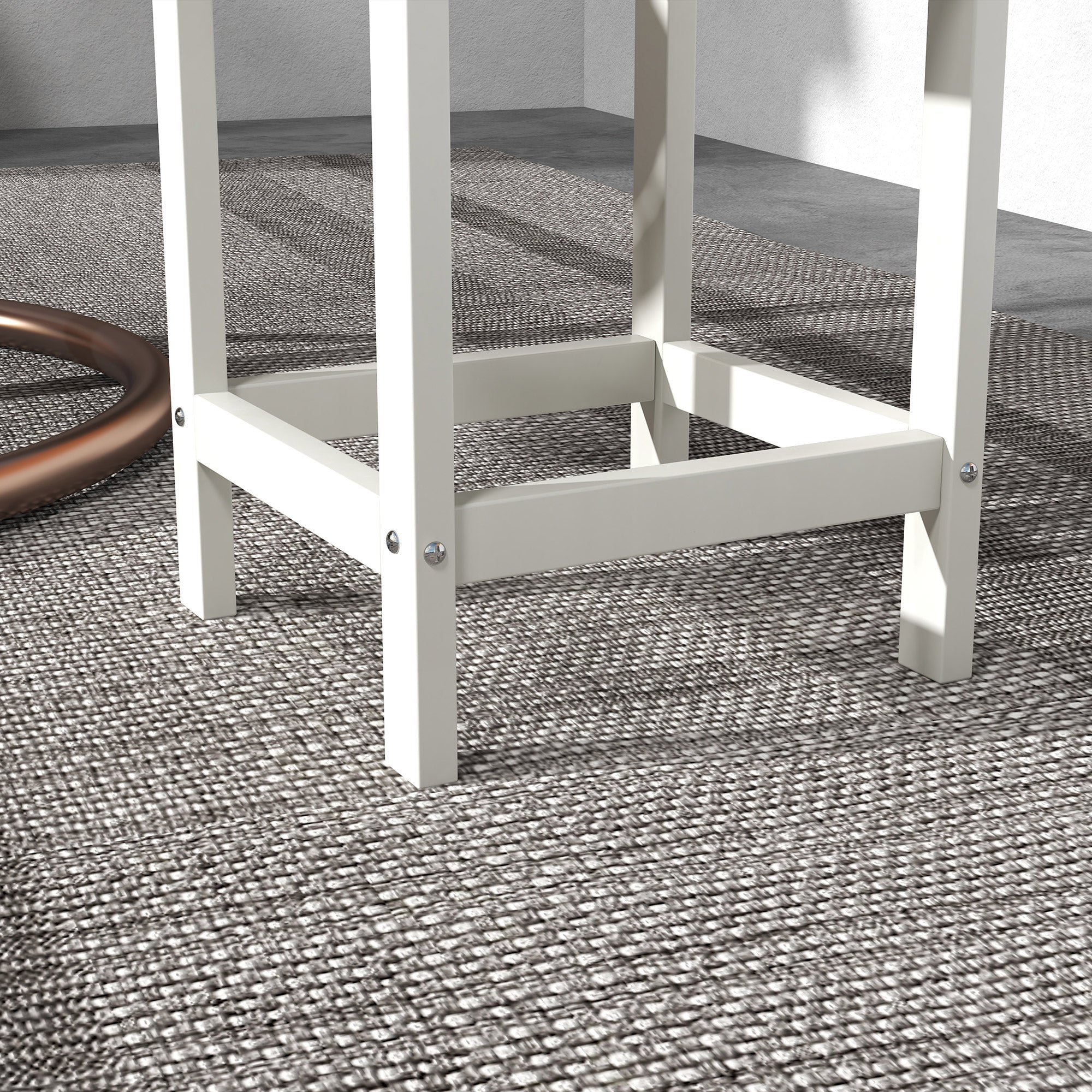 Outsunny Square Coffee Table, HDPE Tabletop and Frame for Porch, Garden, Side Table, 38 x 38 x 46 cm, White