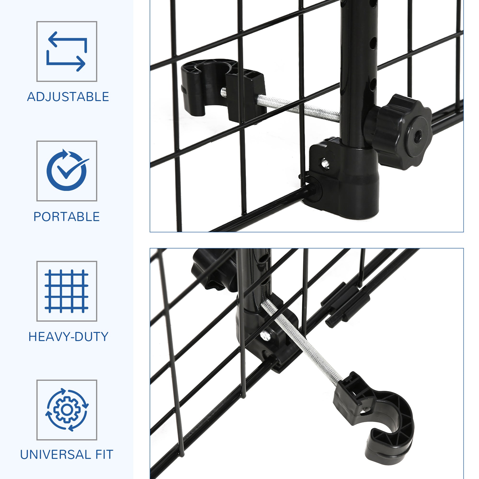 PawHut Heavy Duty Pet Dog Car Barrier Black - North Peak Garden Furniture