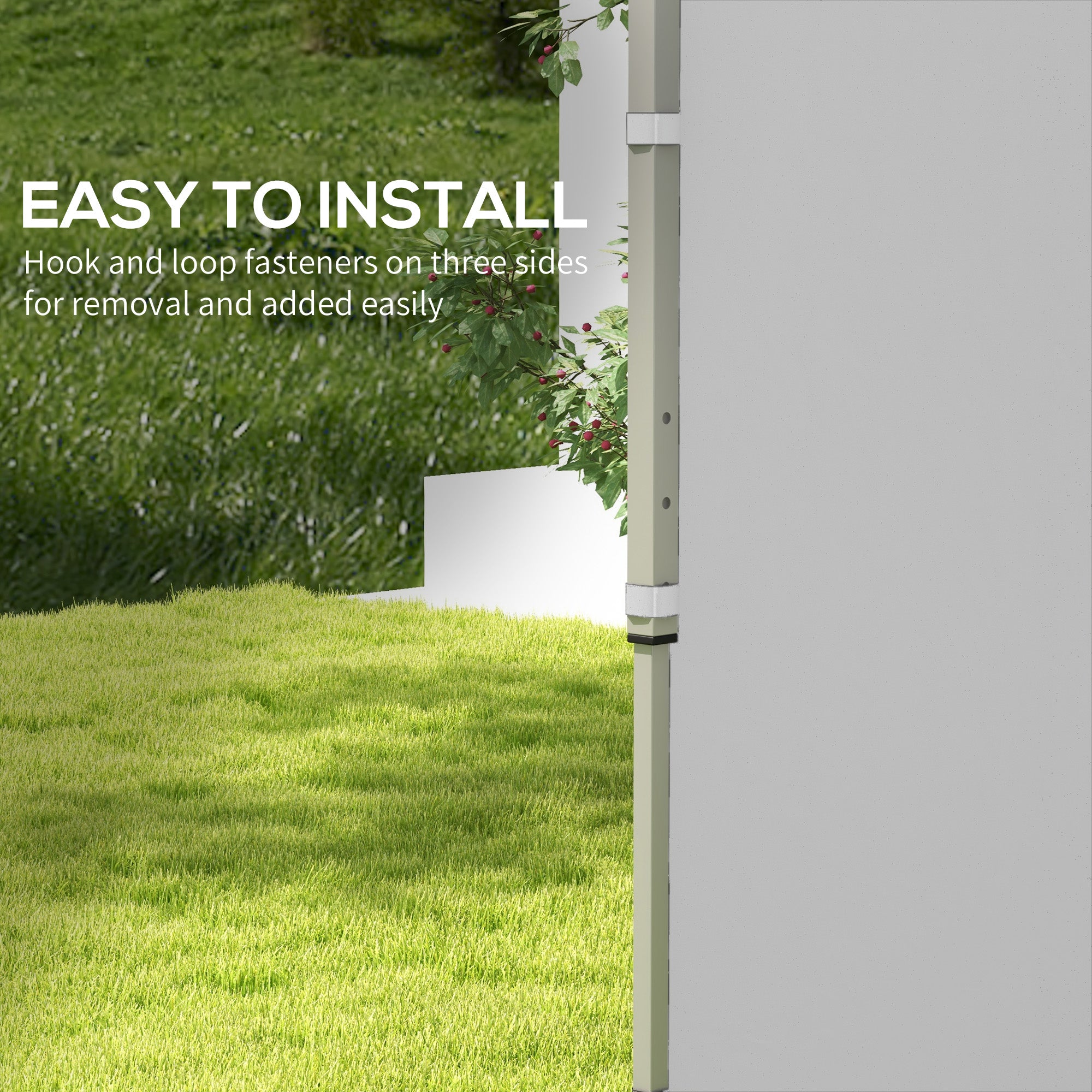 Outsunny Set of Two 3 x 3(m) Replacement Zipped Gazebo Walls - Grey - North Peak Garden Furniture